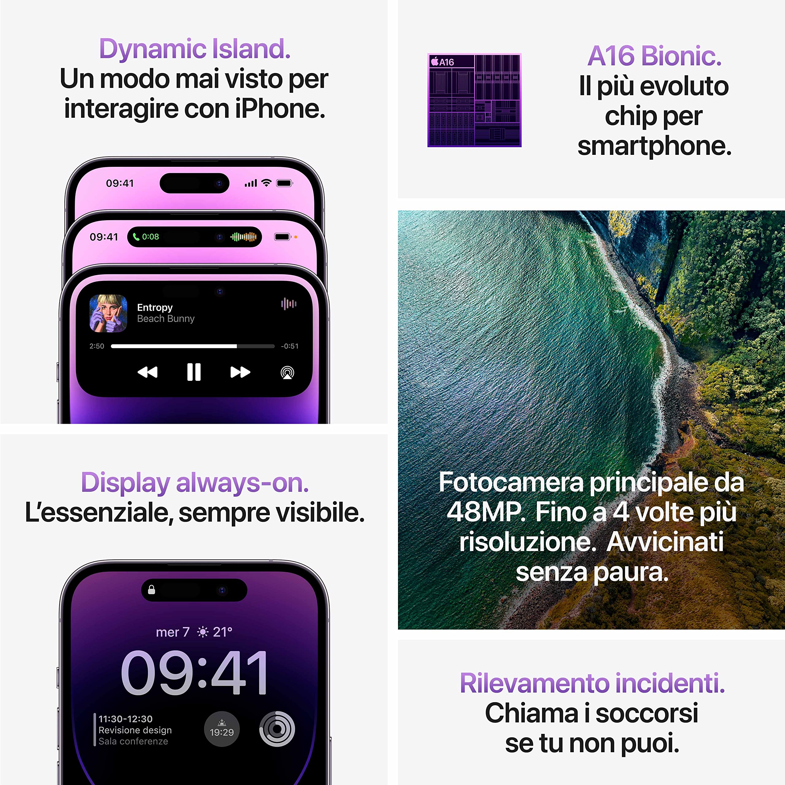 Apple iPhone 14 Pro Max smartphone 256 GB viola scuro 48MP