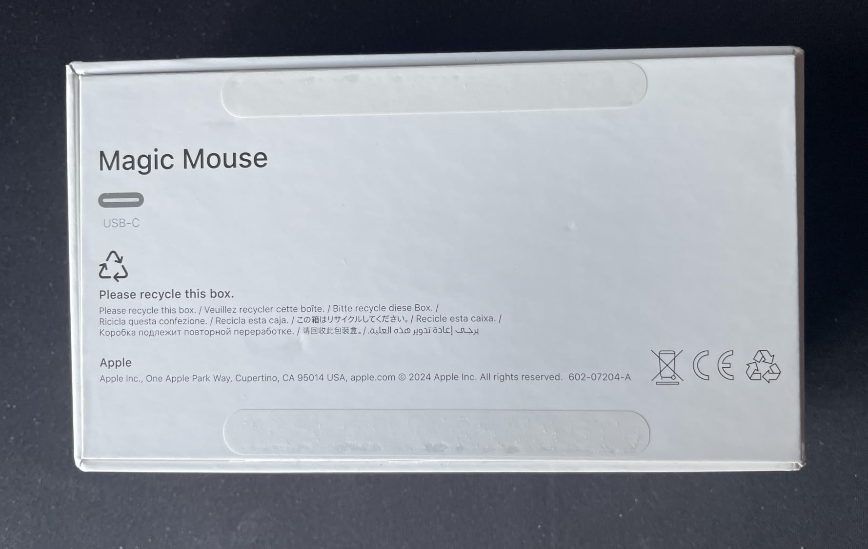 Apple Magic Mouse Bianco mouse Bluetooth ricaricabile USB-C