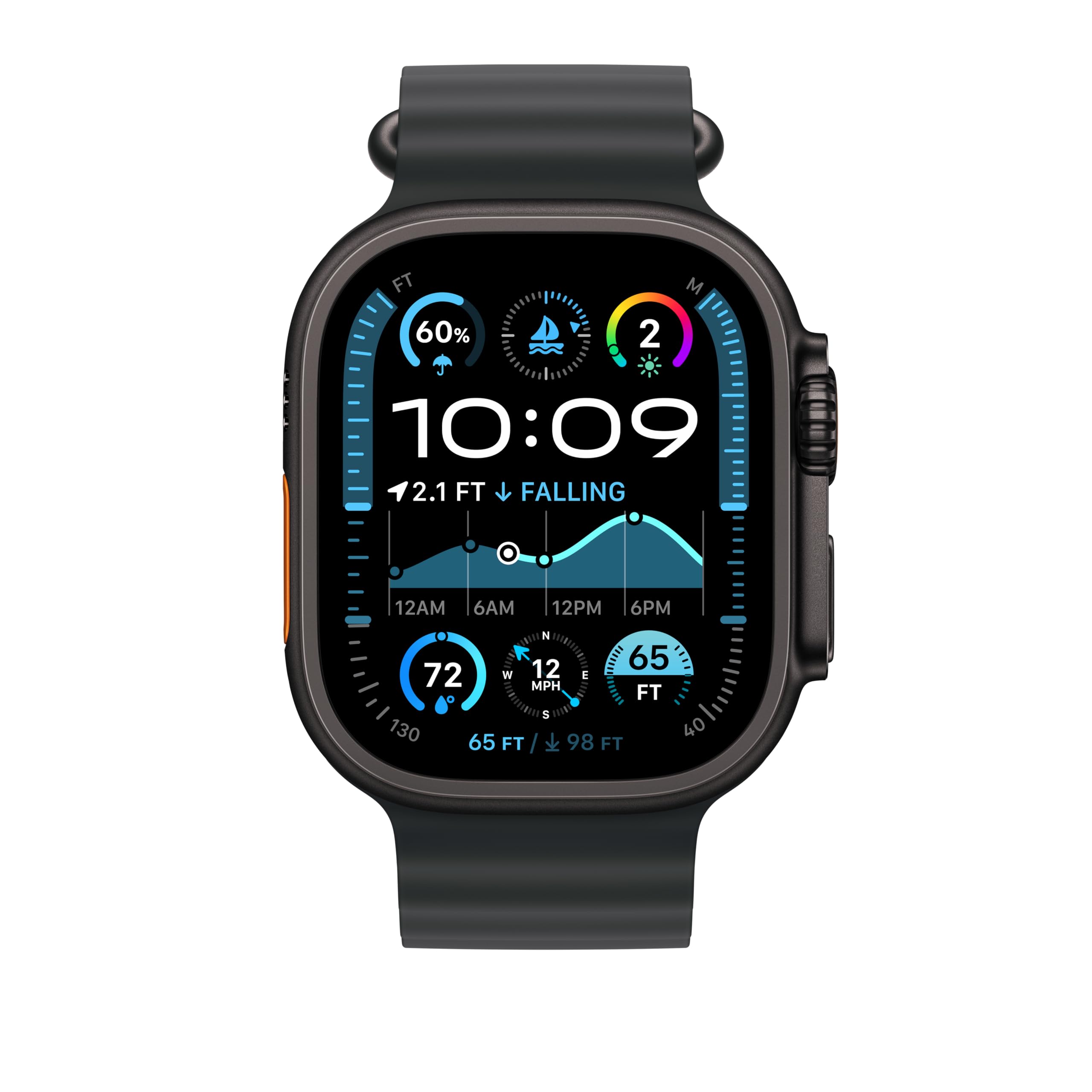 Apple Watch Ocean Band 49 mm cinturino nero elastomero