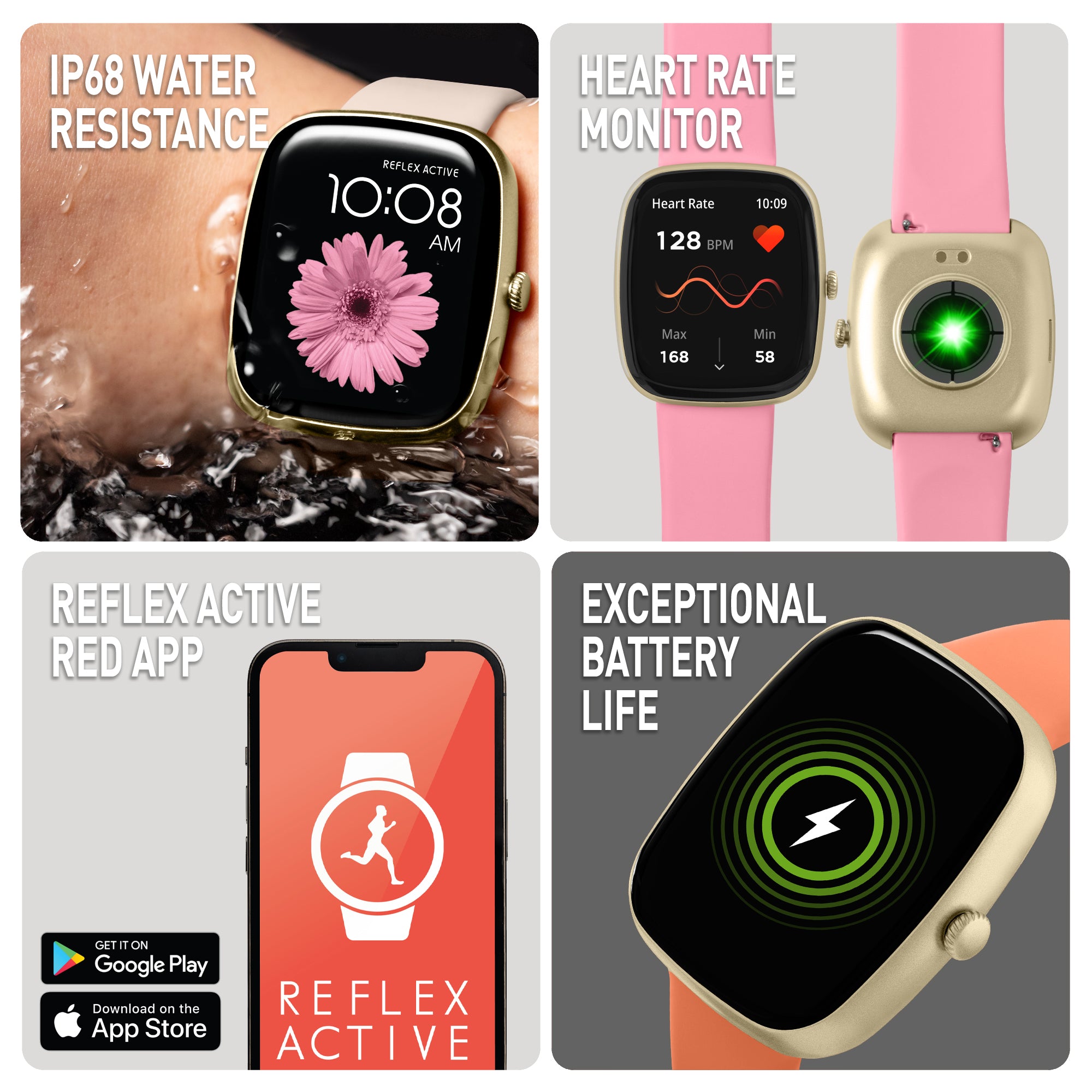 Reflex Active Nexus 100 C smartwatch rosa set 3 cinturini chiamate
