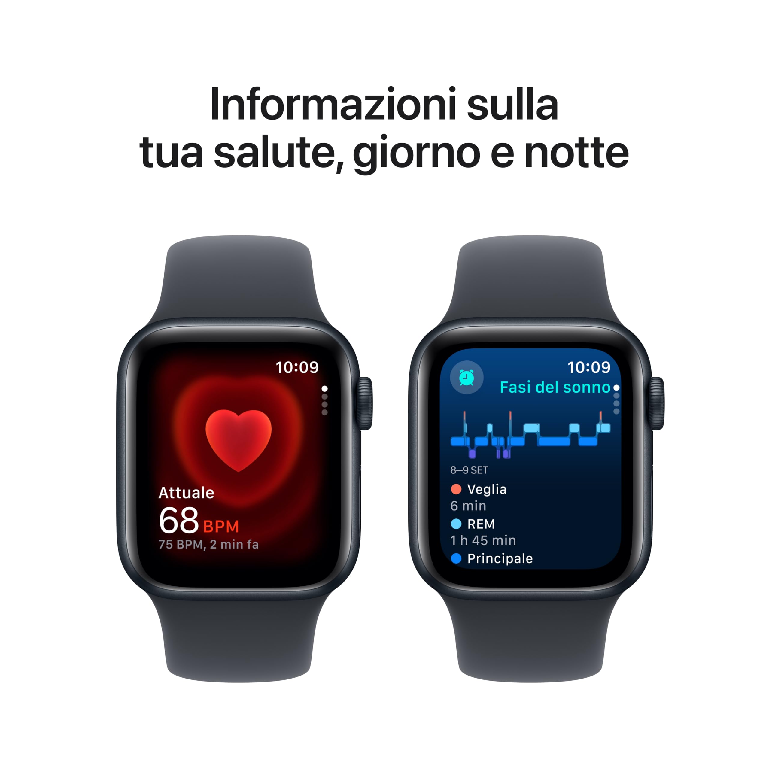 Apple Watch SE 2ª gen GPS 40mm smartwatch mezzanotte M/L