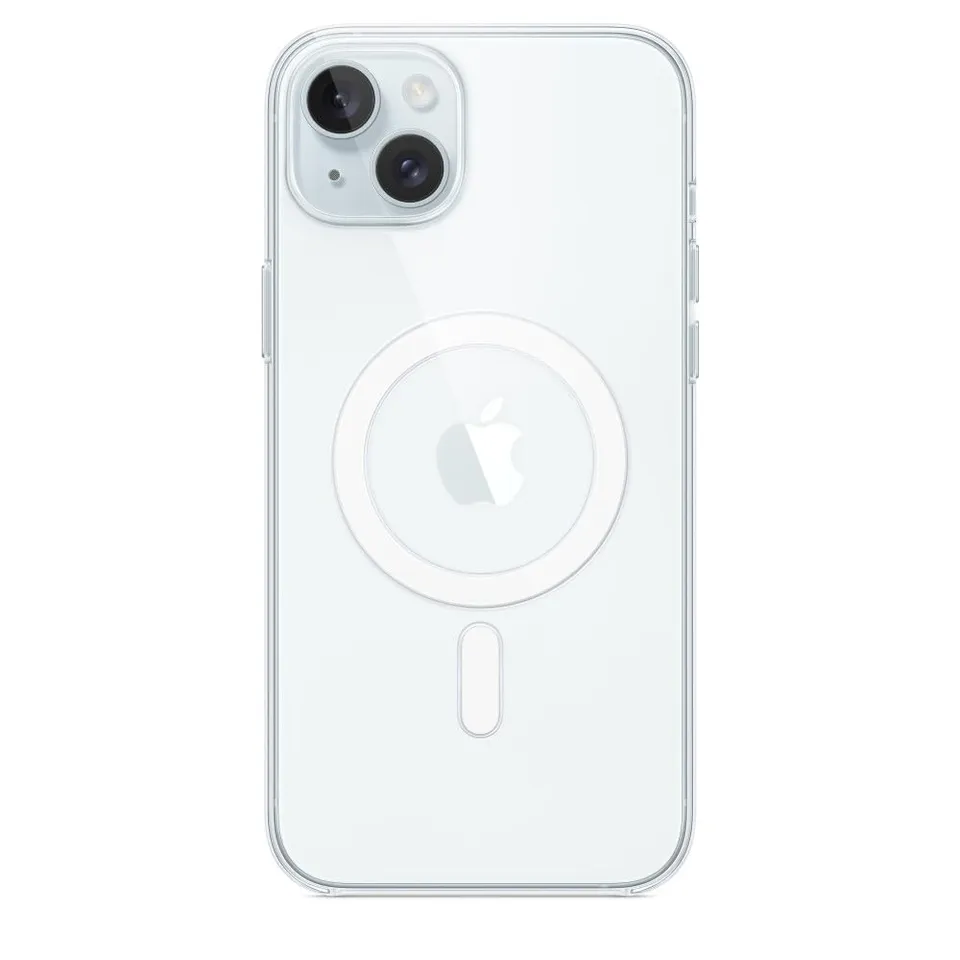 Apple custodia MagSafe trasparente iPhone 15 Plus anti ingiallimento
