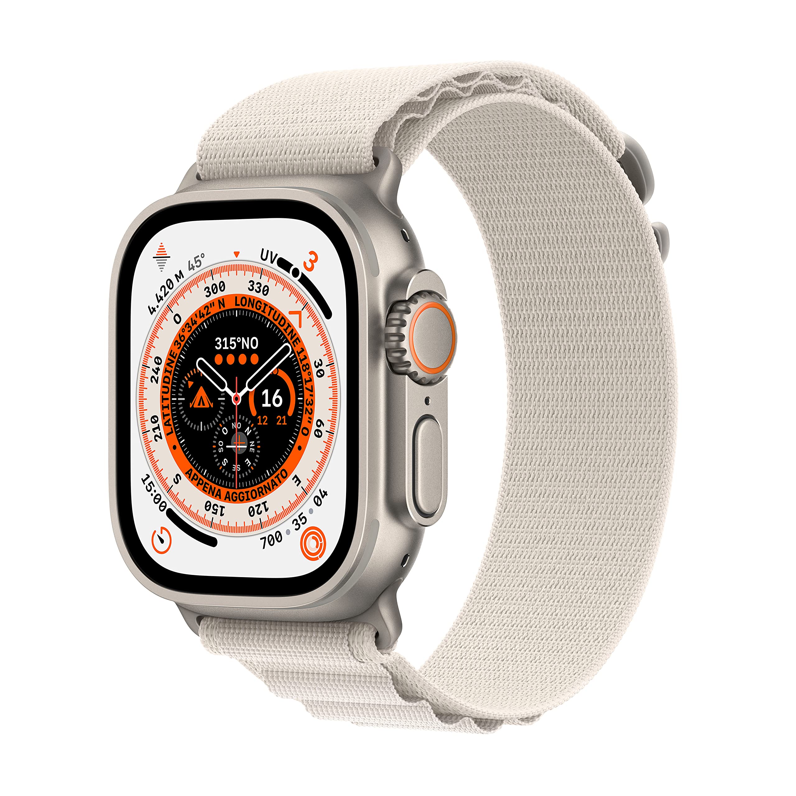 Apple Watch Ultra GPS Cellular smartwatch 49mm titanio Alpine Loop galassia Small