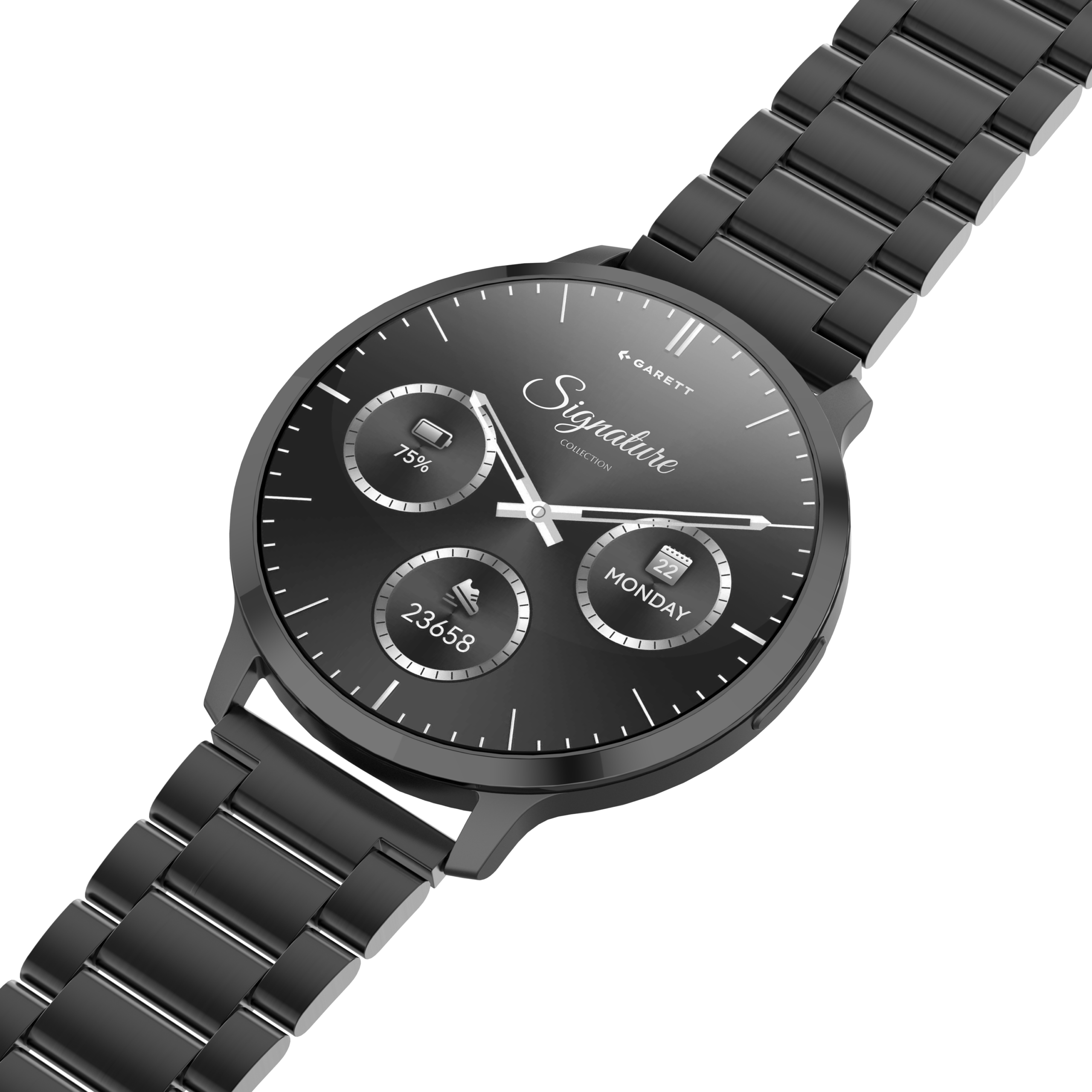 Garett Edge smartwatch nero acciaio con AMOLED