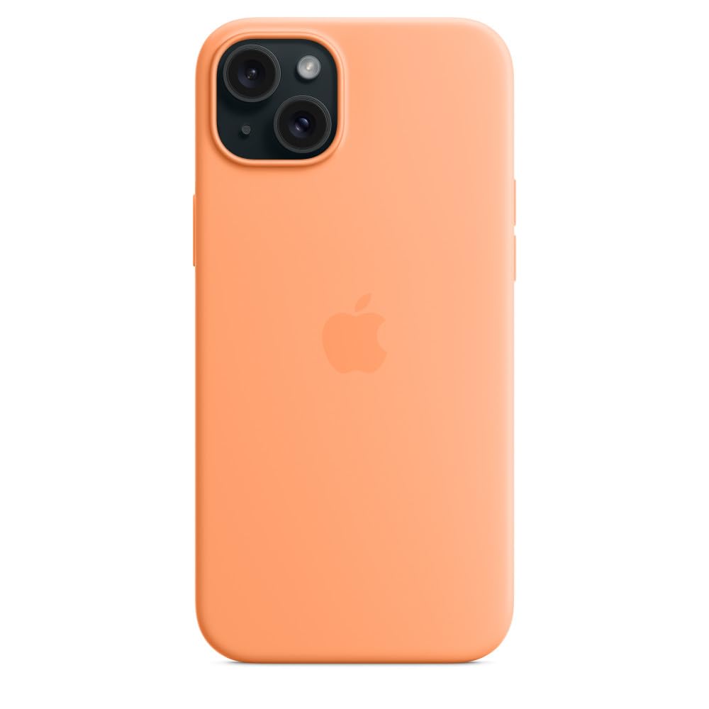 Apple Custodia MagSafe iPhone 15 Plus cover silicone aranciata