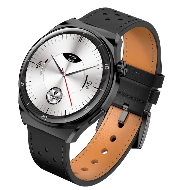 Garett V12 smartwatch nero pelle cinturino AMOLED