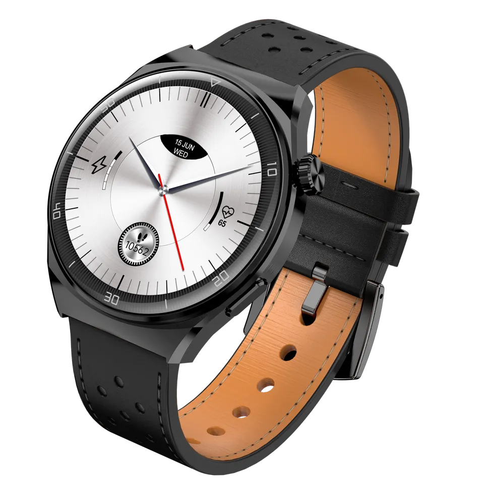 Garett V12 smartwatch nero pelle cinturino AMOLED