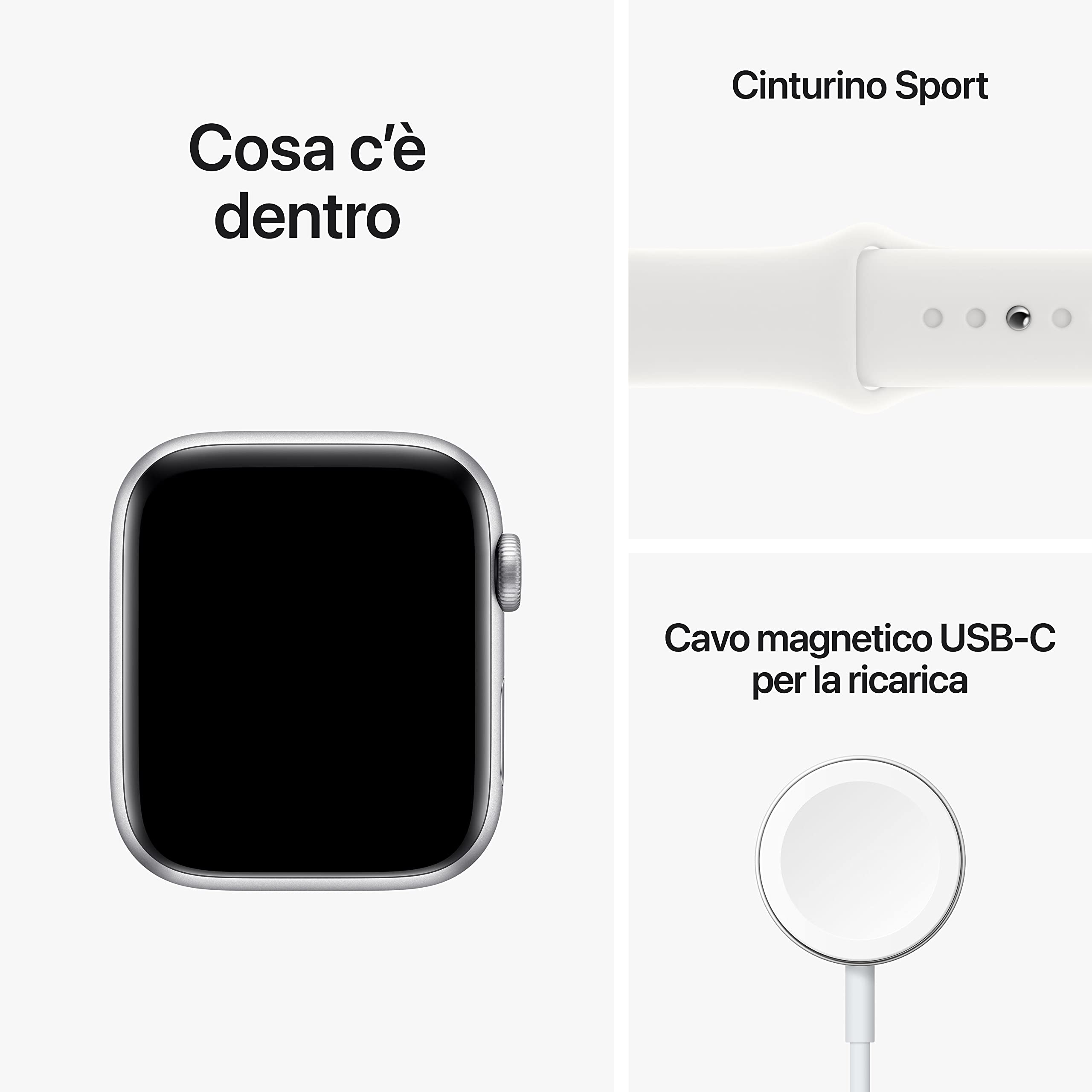 Apple Watch SE 2ª gen GPS 44mm smartwatch argento bianco