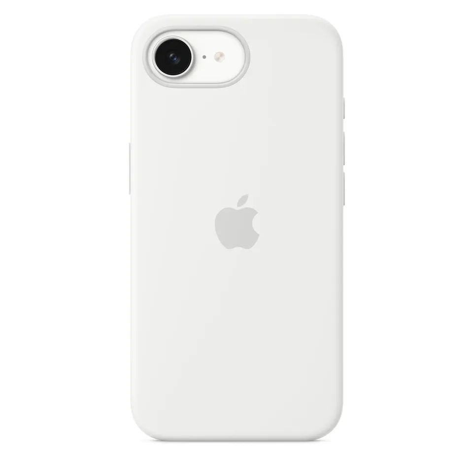 Apple iPhone 16e Custodia Silicone Bianco microfibra