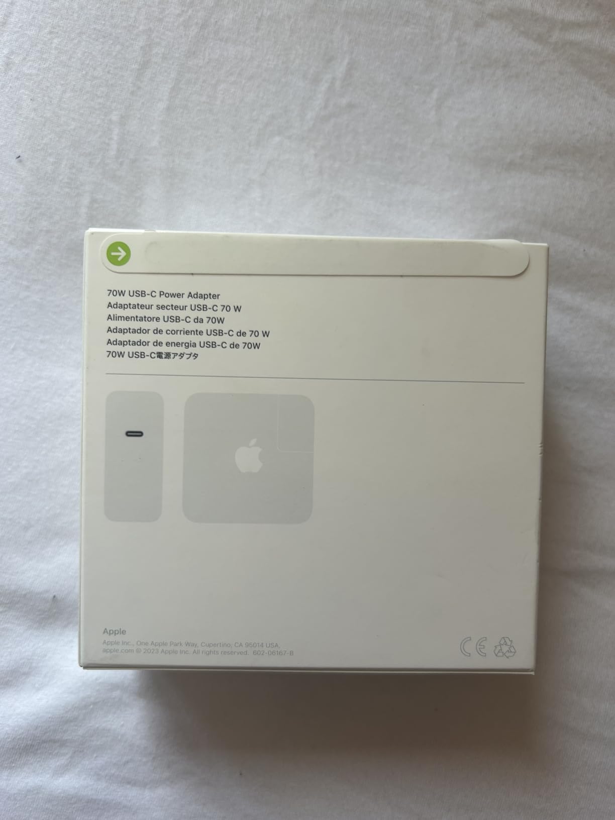 Apple USB-C 70W Alimentatore ricarica rapida MacBook Air