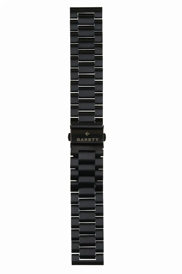 Garett cinturino acciaio nero 22 mm chiusura farfalla