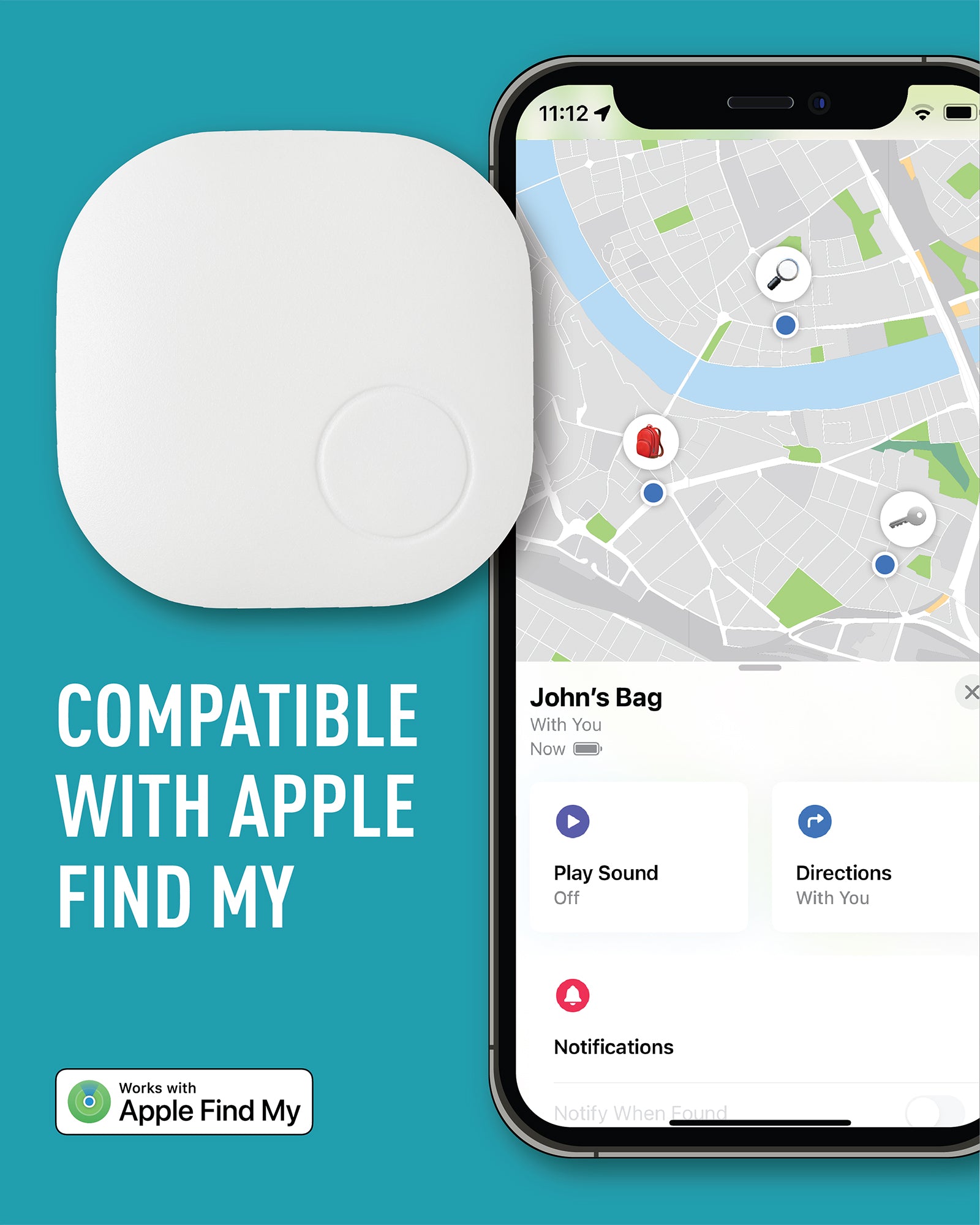 Reflex Active ActiveTag localizzatore Find My nero