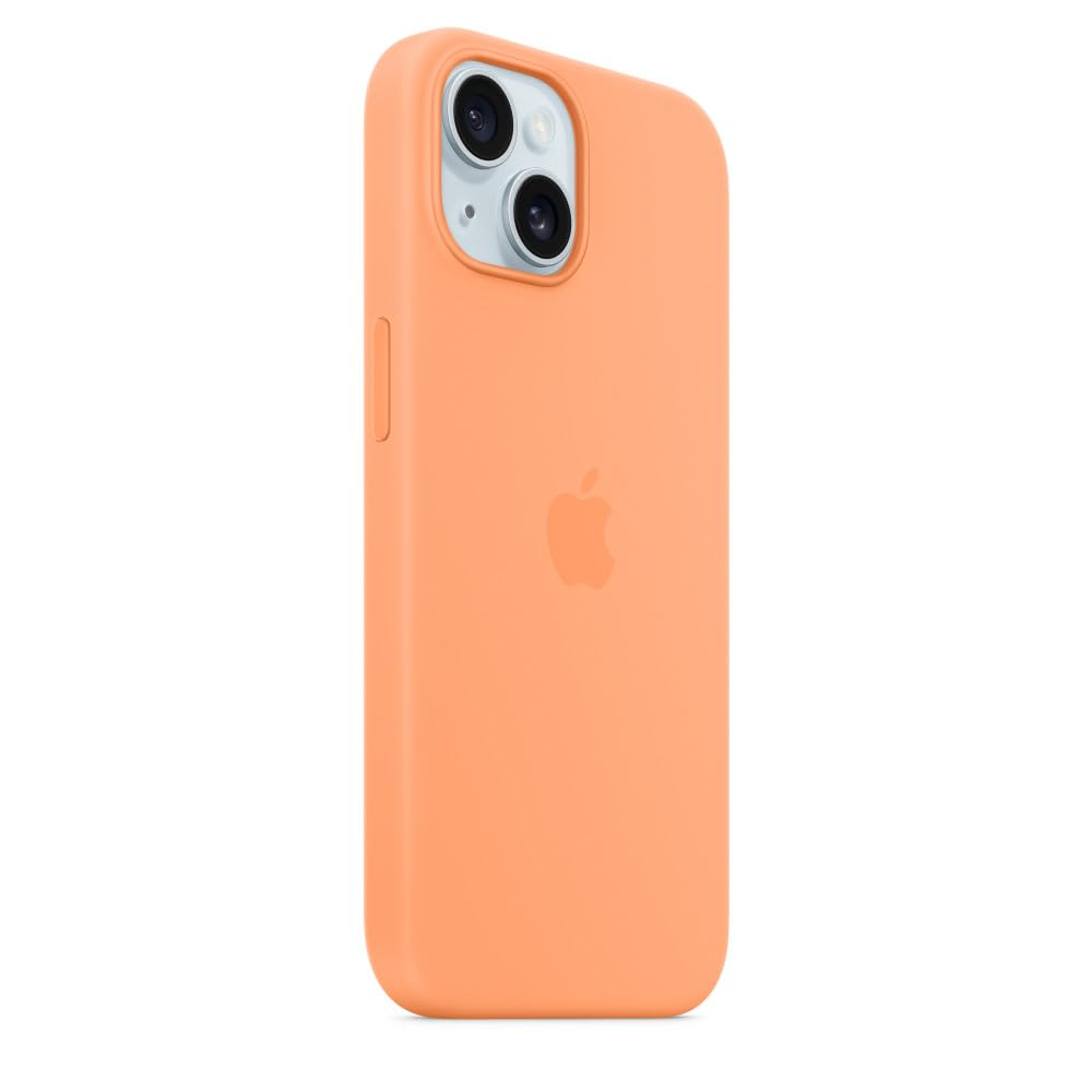 Apple Custodia MagSafe iPhone 15 cover silicone Aranciata