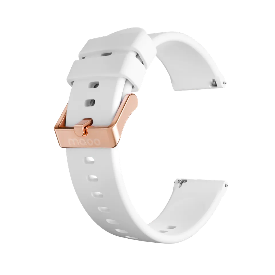 Maoo Cinturino Silicone 22 mm Bianco Oro