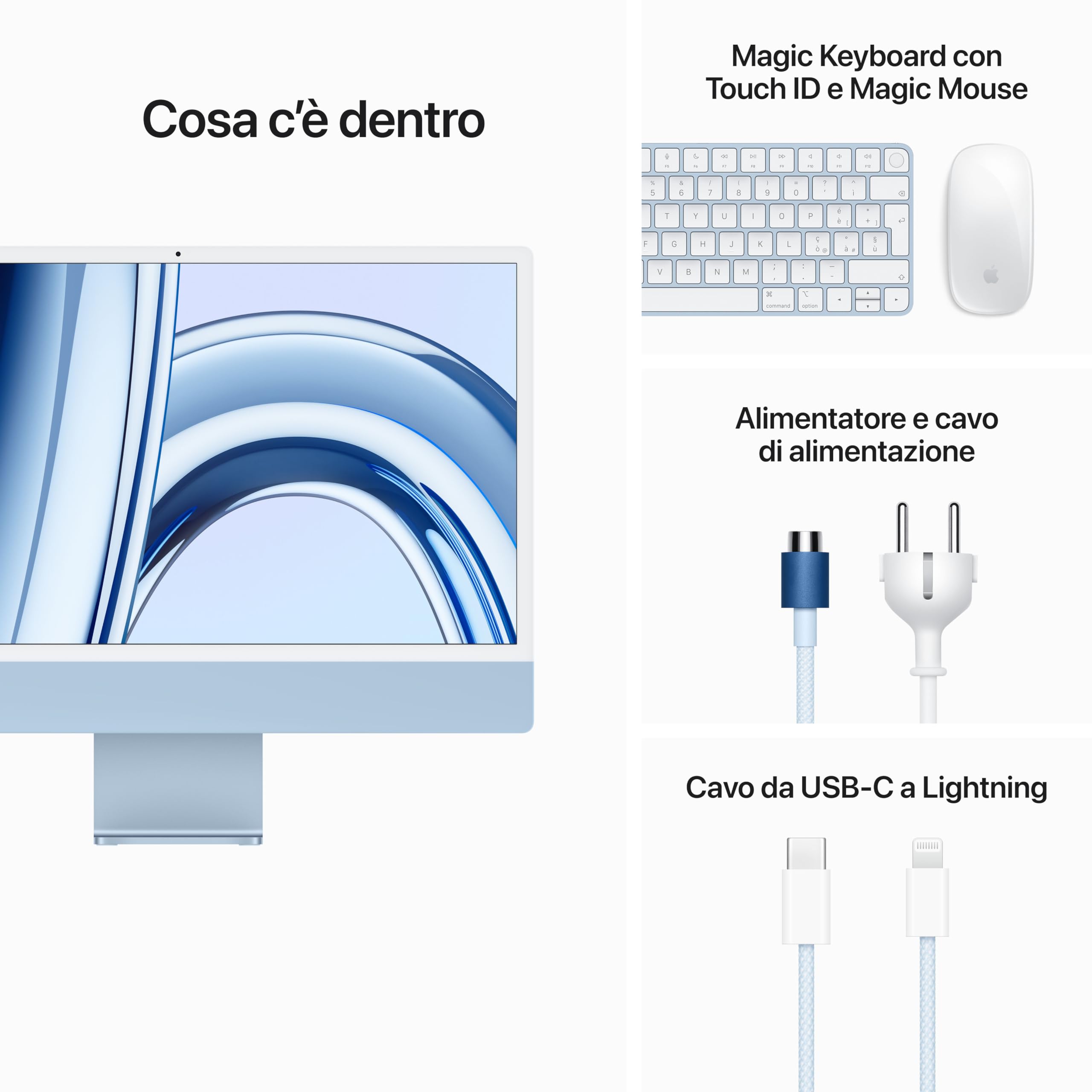 Apple iMac M3 24 computer Azzurro 512GB Retina 4,5K