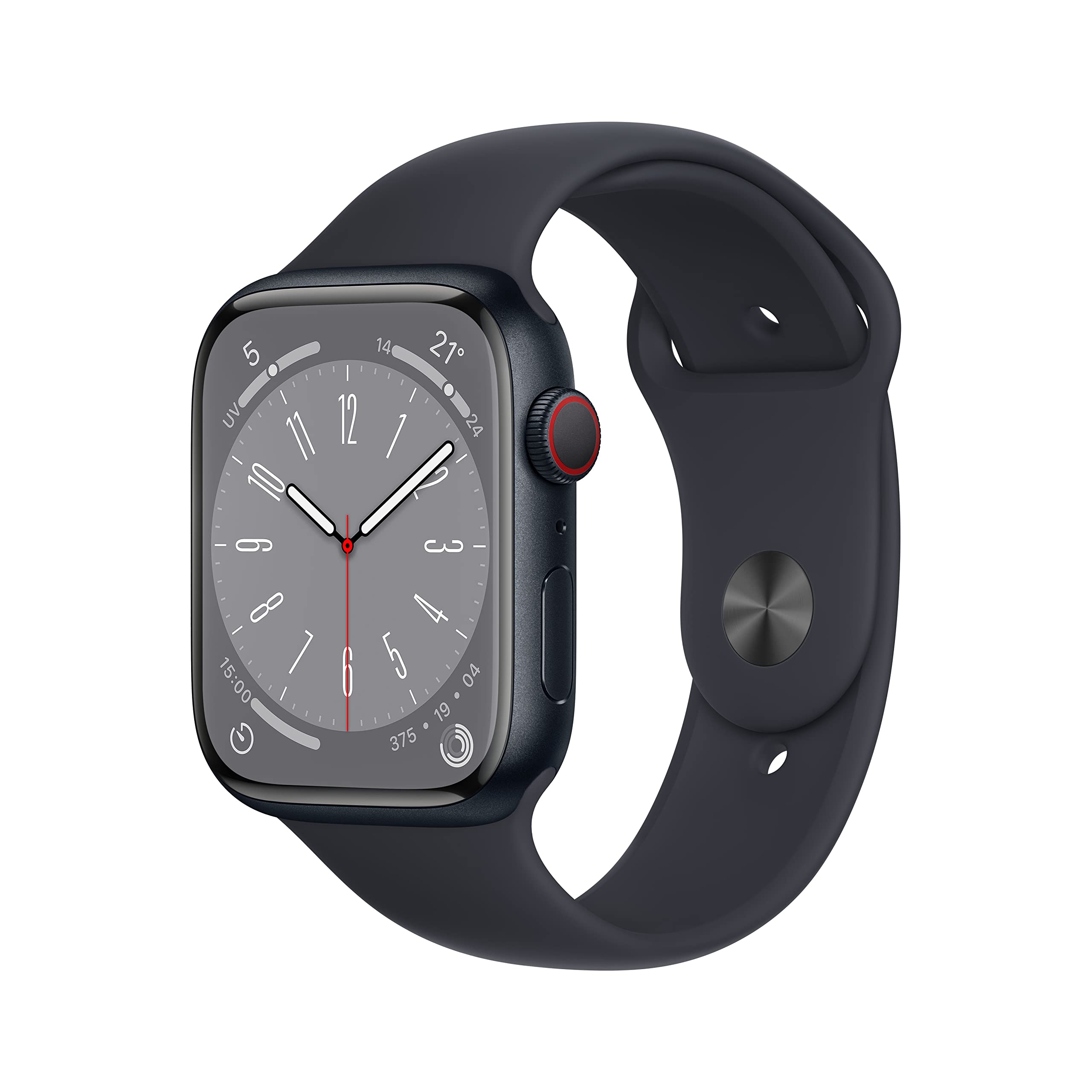 Apple Watch Series 8 GPS+Cellular 45 mm smartwatch Mezzanotte ossigeno