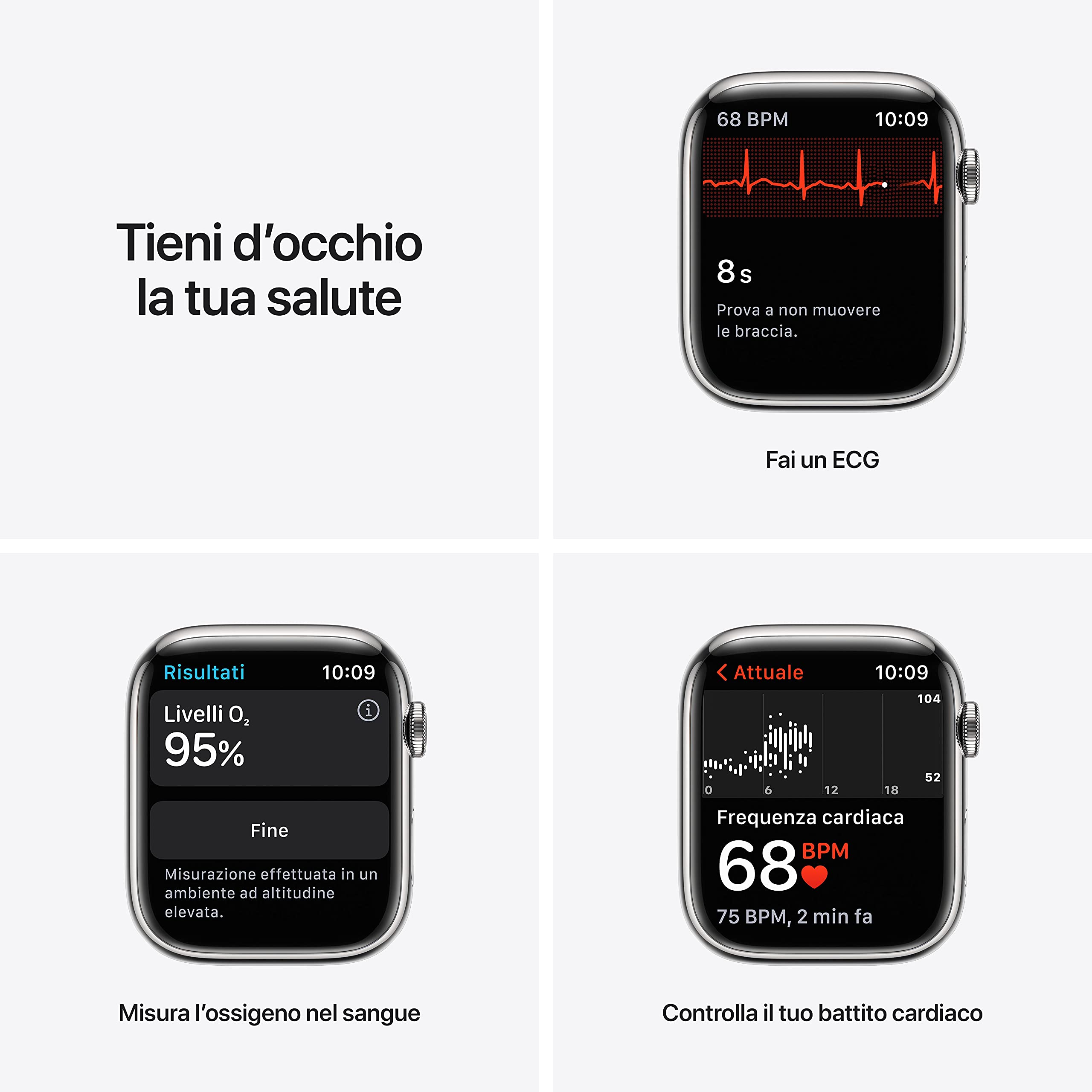 Apple Watch Series 7 GPS + Cellular smartwatch 45 mm argento