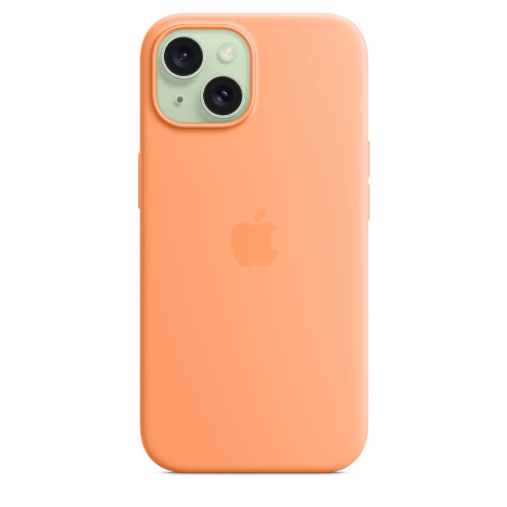 Apple Custodia MagSafe iPhone 15 cover silicone Aranciata