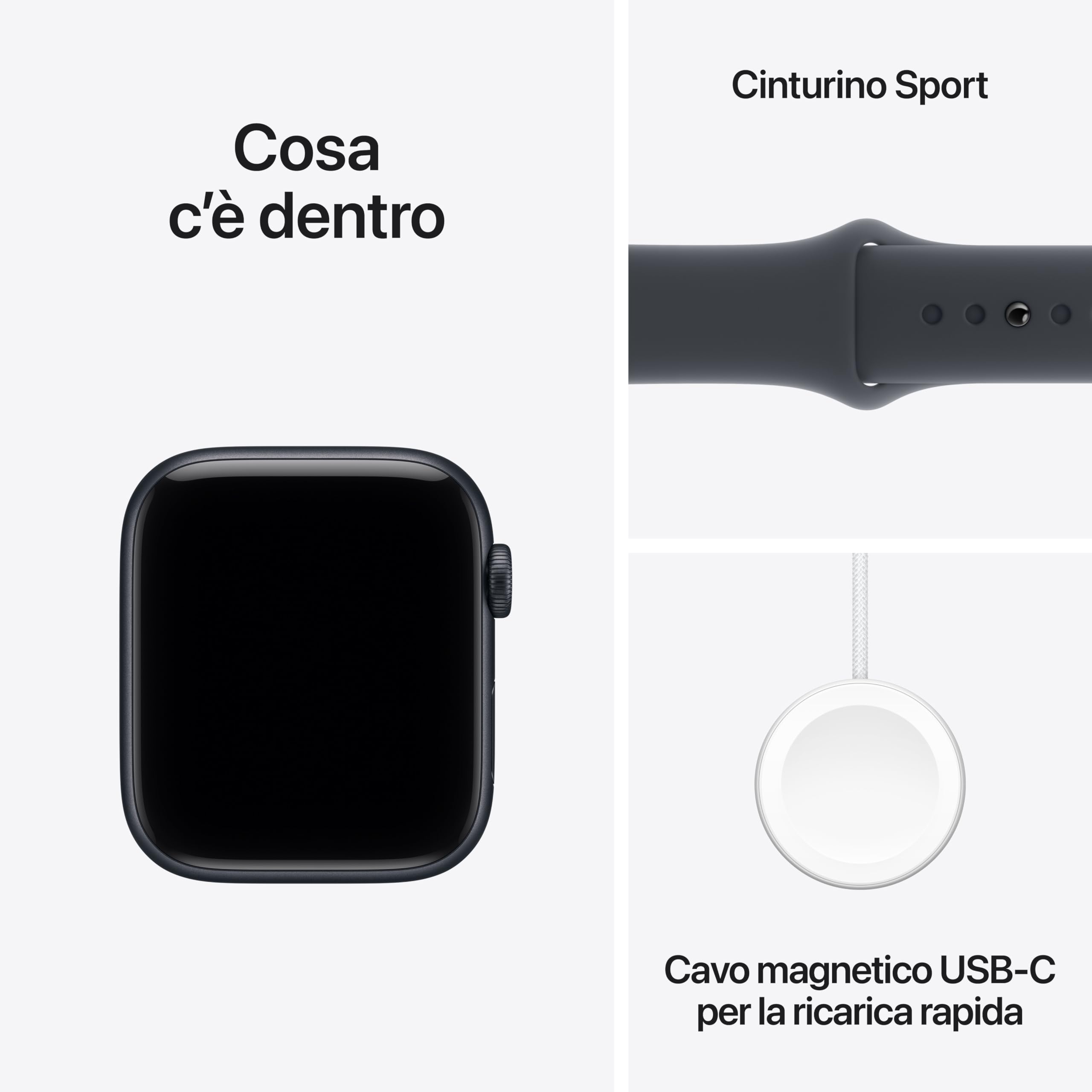 Apple Watch SE 3 44mm smartwatch GPS mezzanotte M/L