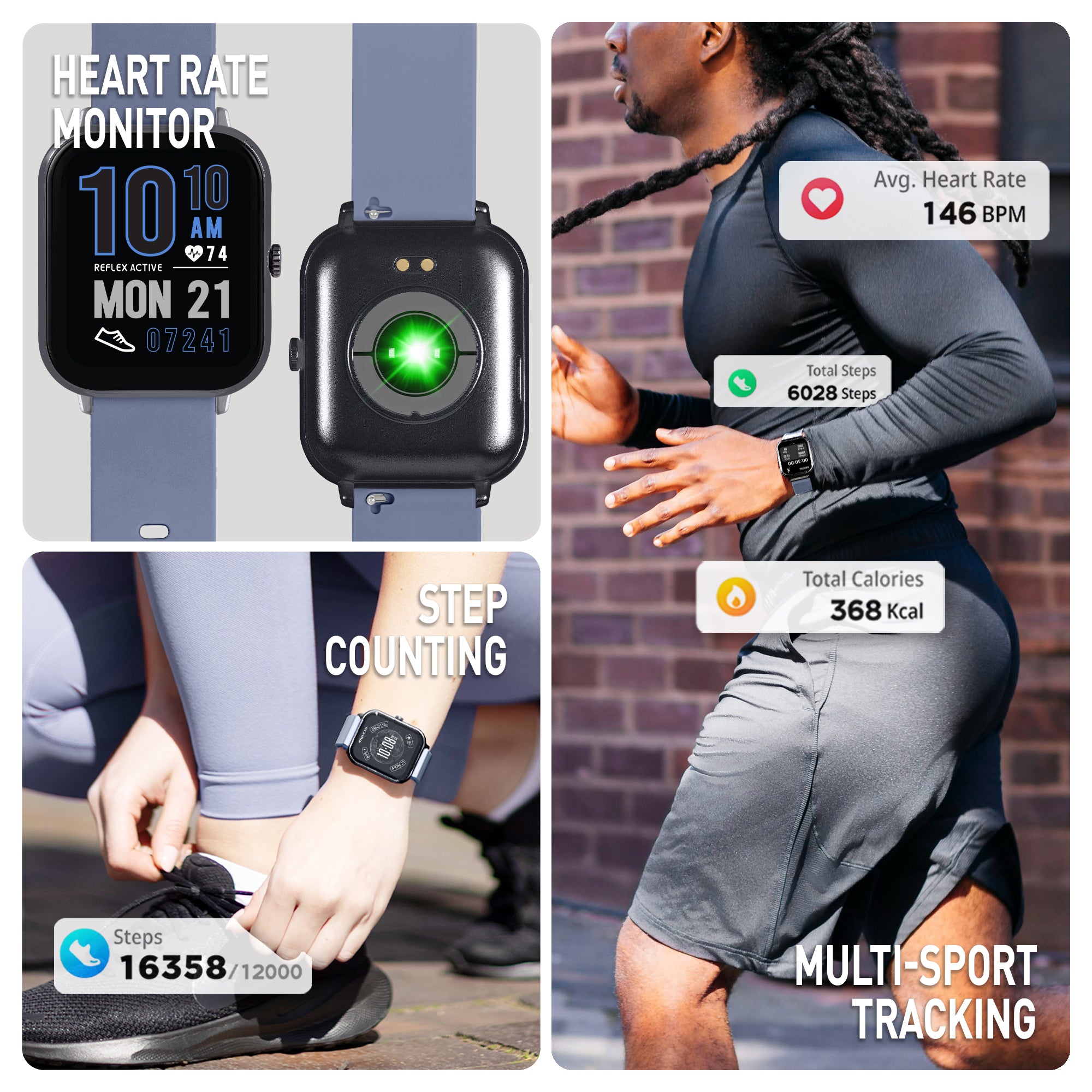 Reflex Active Nexus Lite smartwatch Grigio Denim GPS cardio
