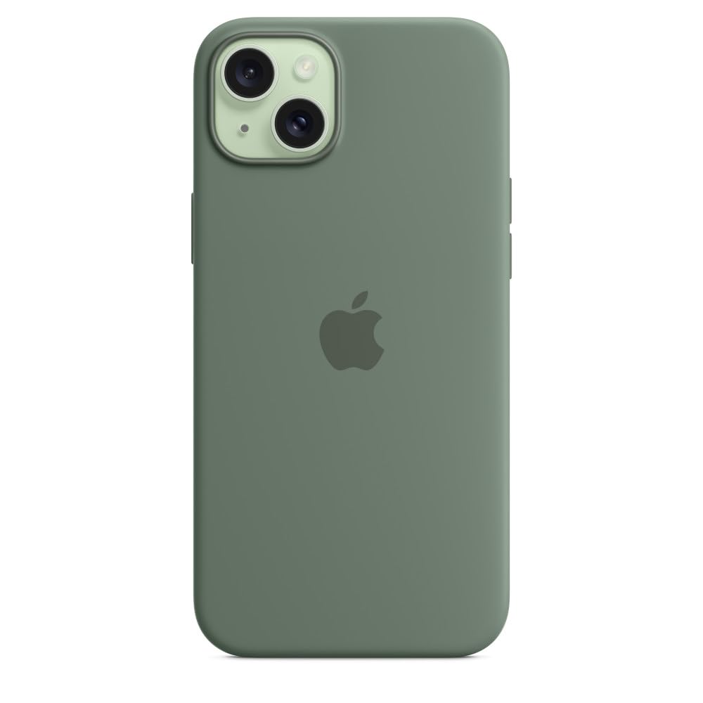 Apple Custodia MagSafe silicone iPhone 15 Plus cover cipresso