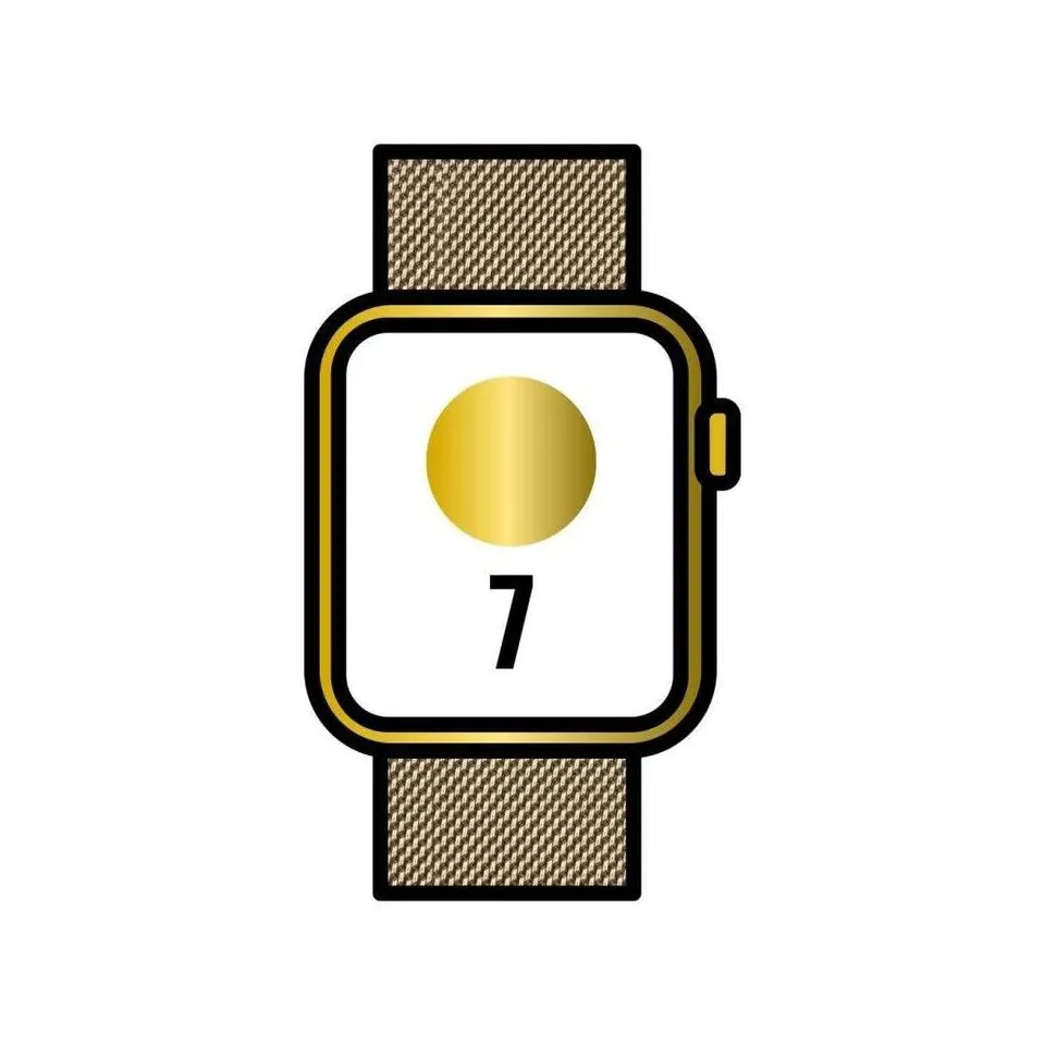 Apple Series 7 GPS Cellular 41mm smartwatch acciaio oro maglia milanese