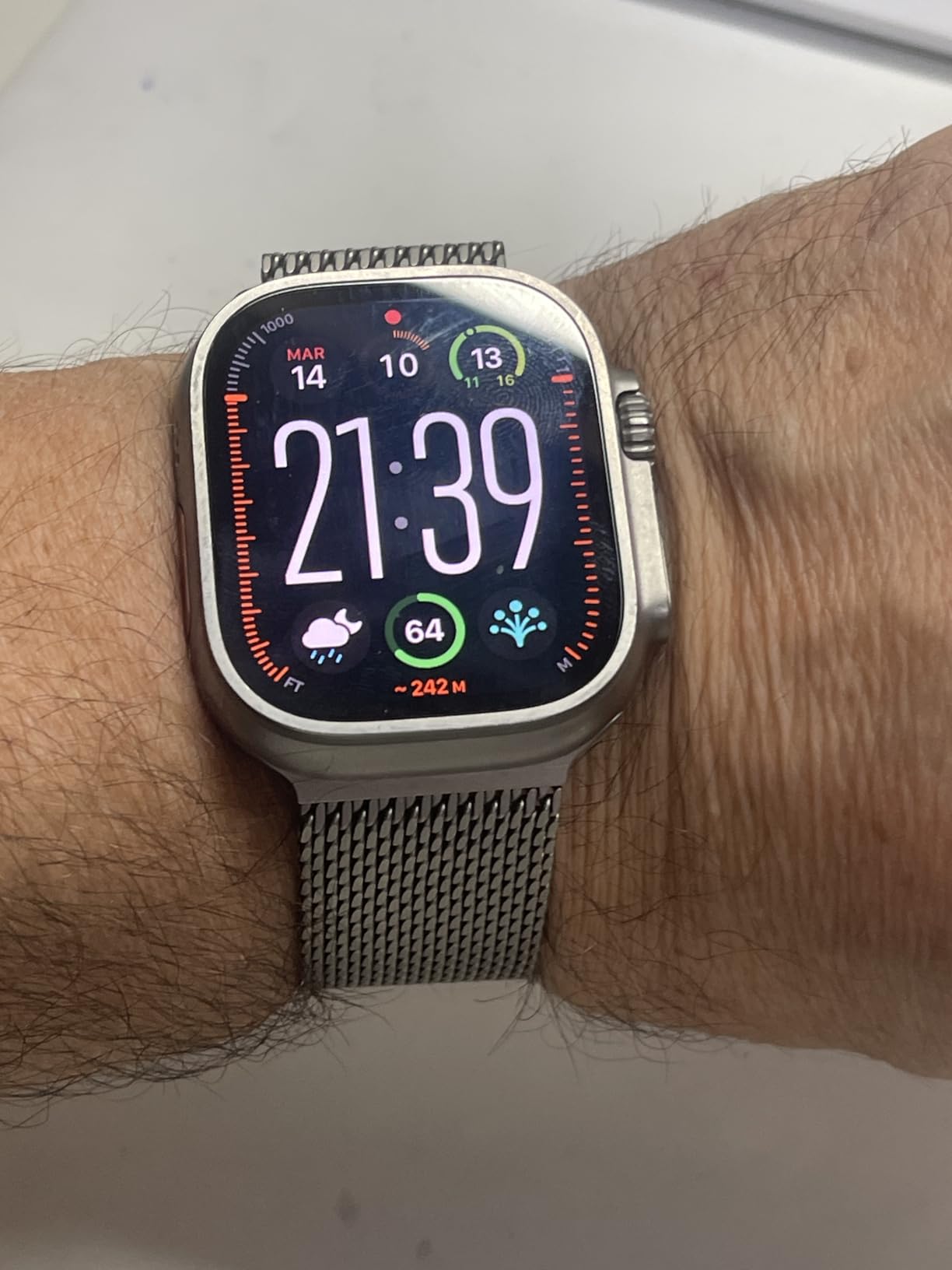 Apple Watch Loop Maglia Milanese 49mm Cinturino titanio Naturale Large