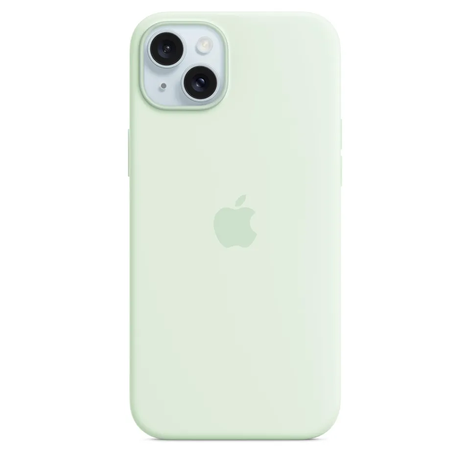 Apple custodia silicone MagSafe iPhone 15 Plus menta fredda