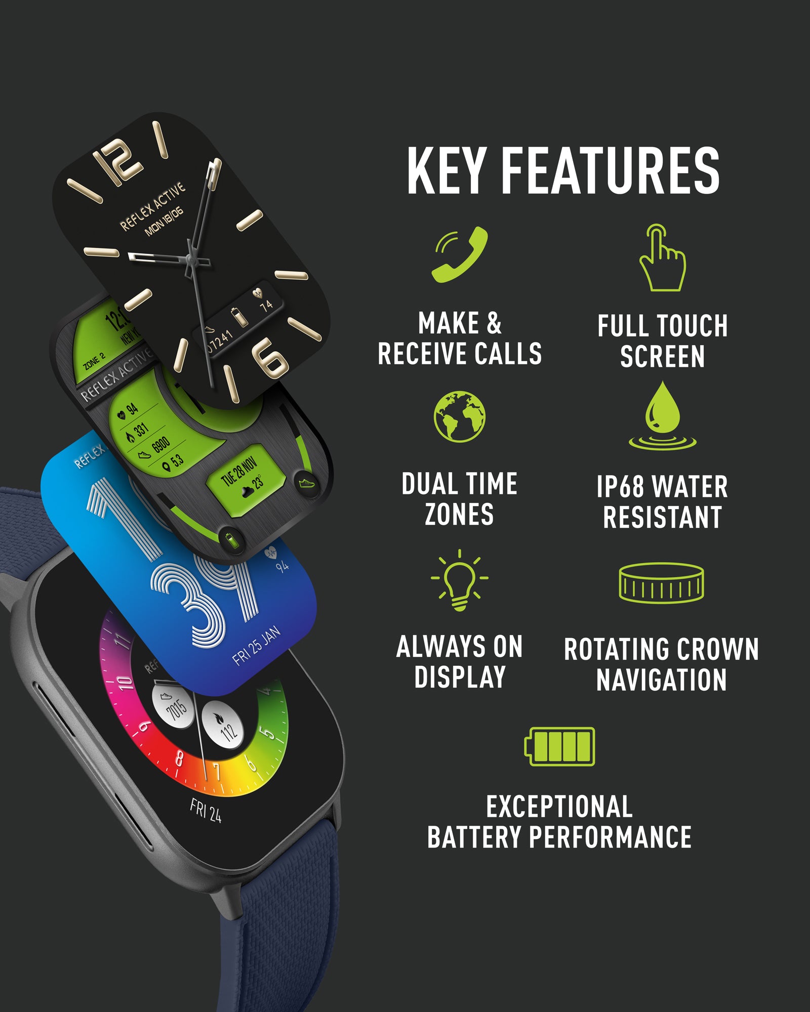 Reflex Active Spectra 300 S XL smartwatch blu AMOLED