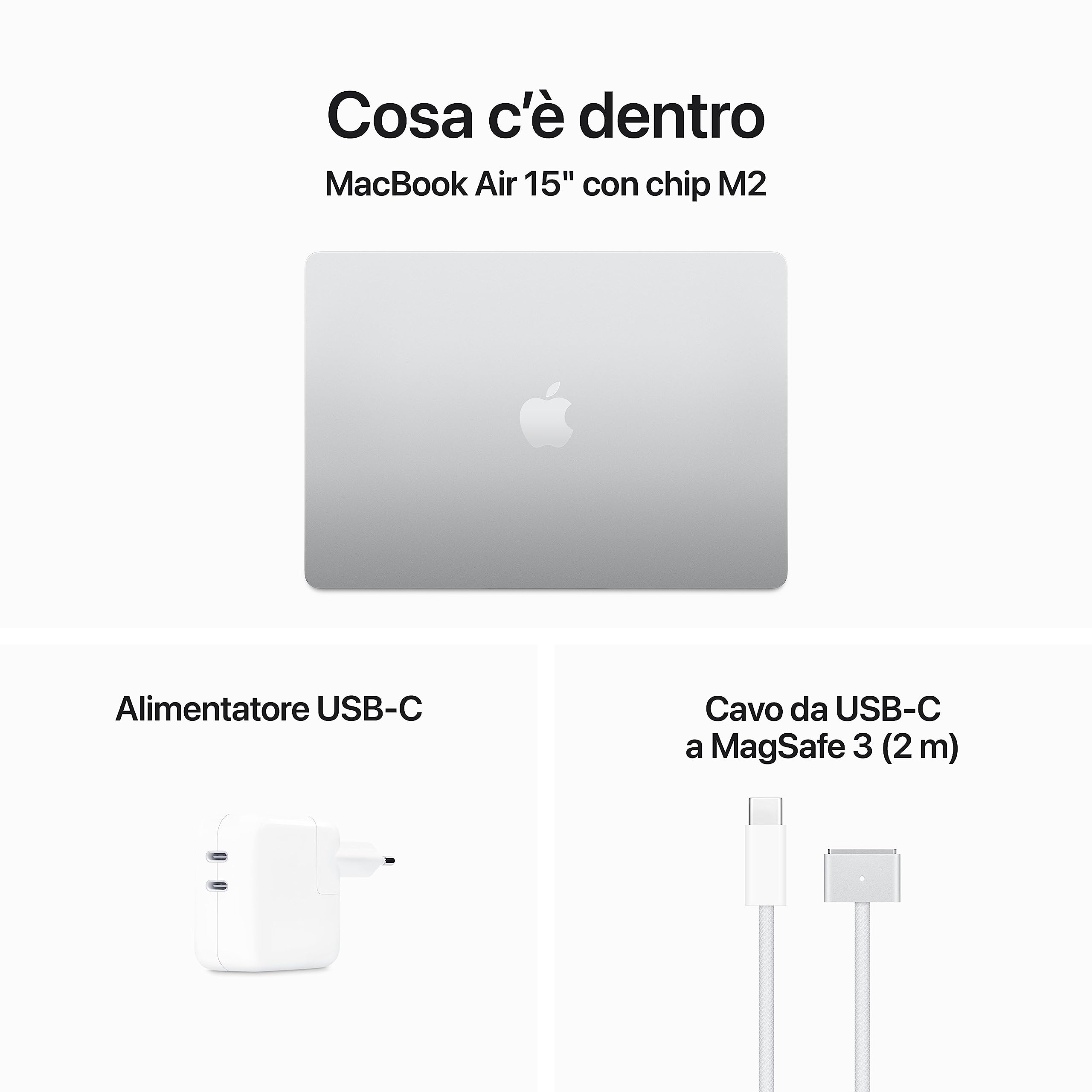 Apple MacBook Air 15,3 M2 8GB 256GB portatile Argento display Retina