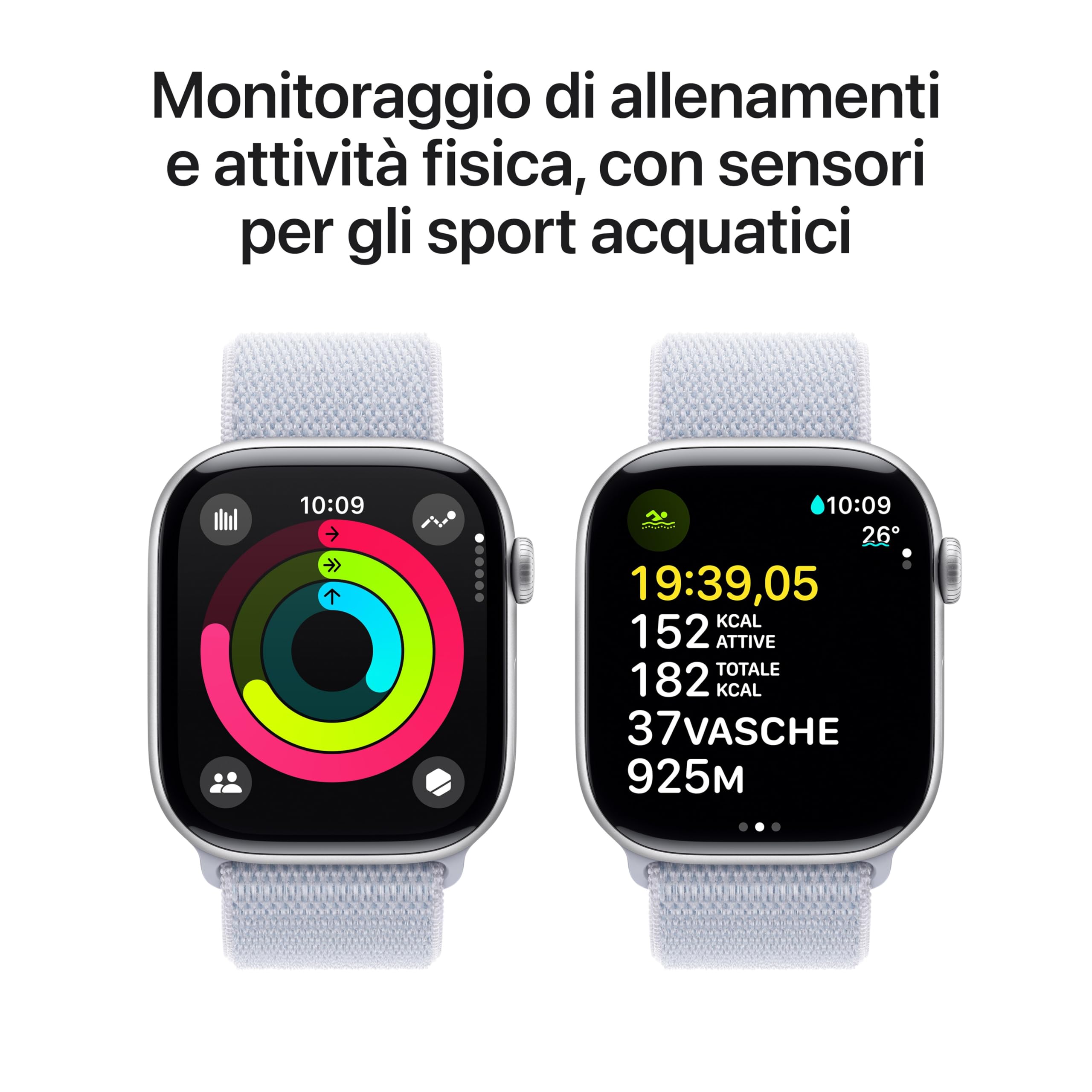 Apple Series 10 GPS Cellular 46mm smartwatch argento loop nuvola