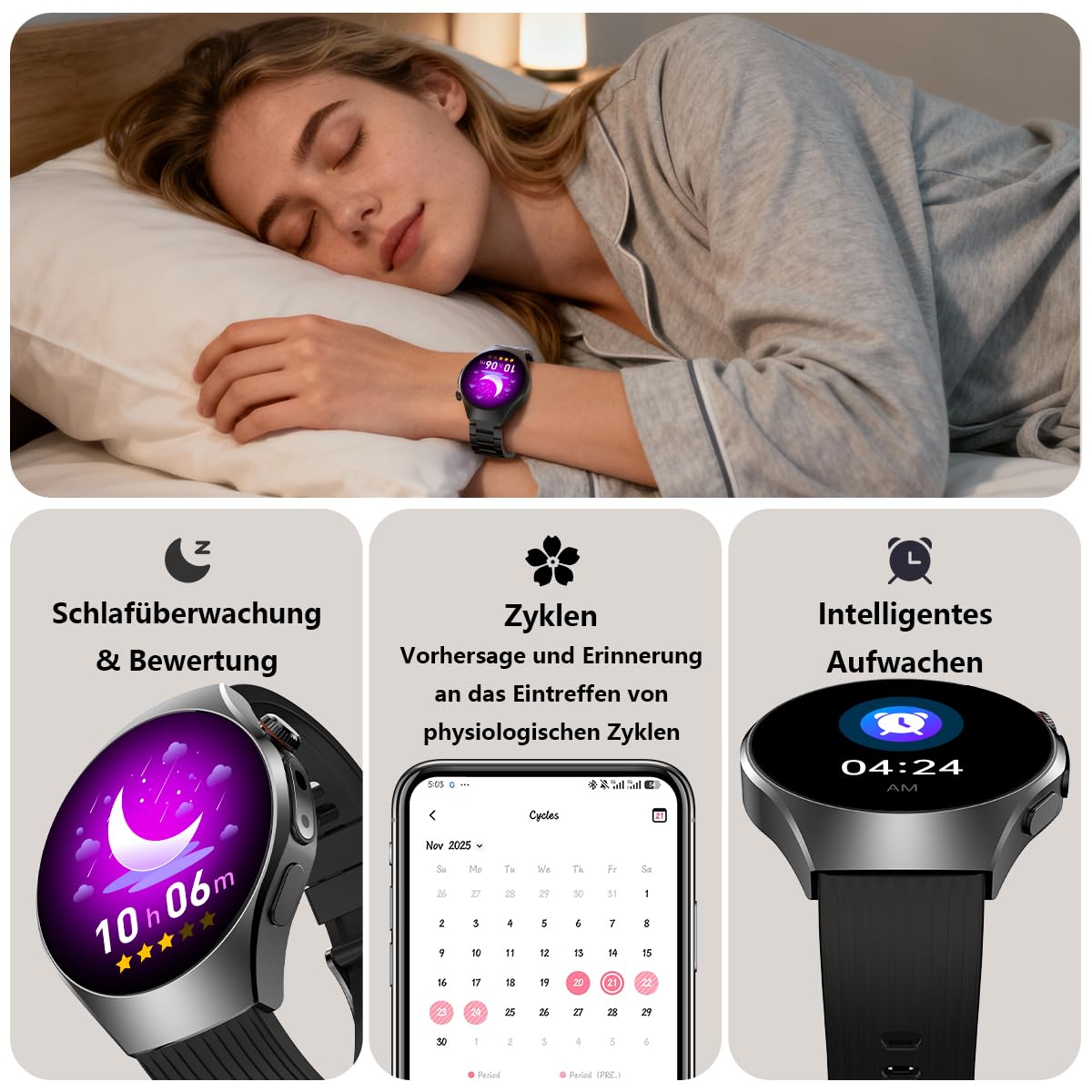 Fitvii ECG AMOLED 1,43 smartwatch fitness chiamate Bluetooth