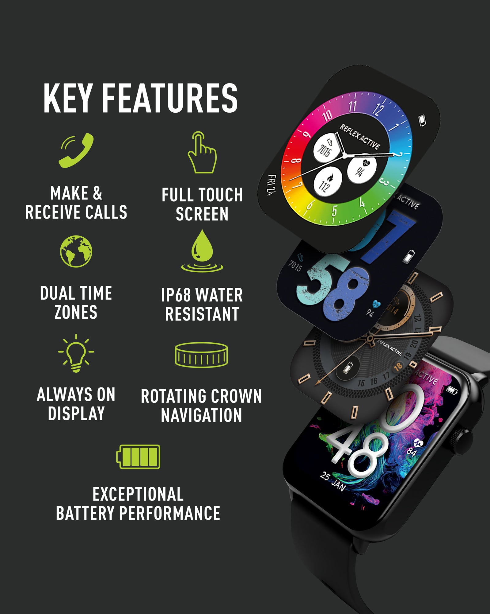 Reflex Active Spectra 300 S smartwatch nero AMOLED chiamate