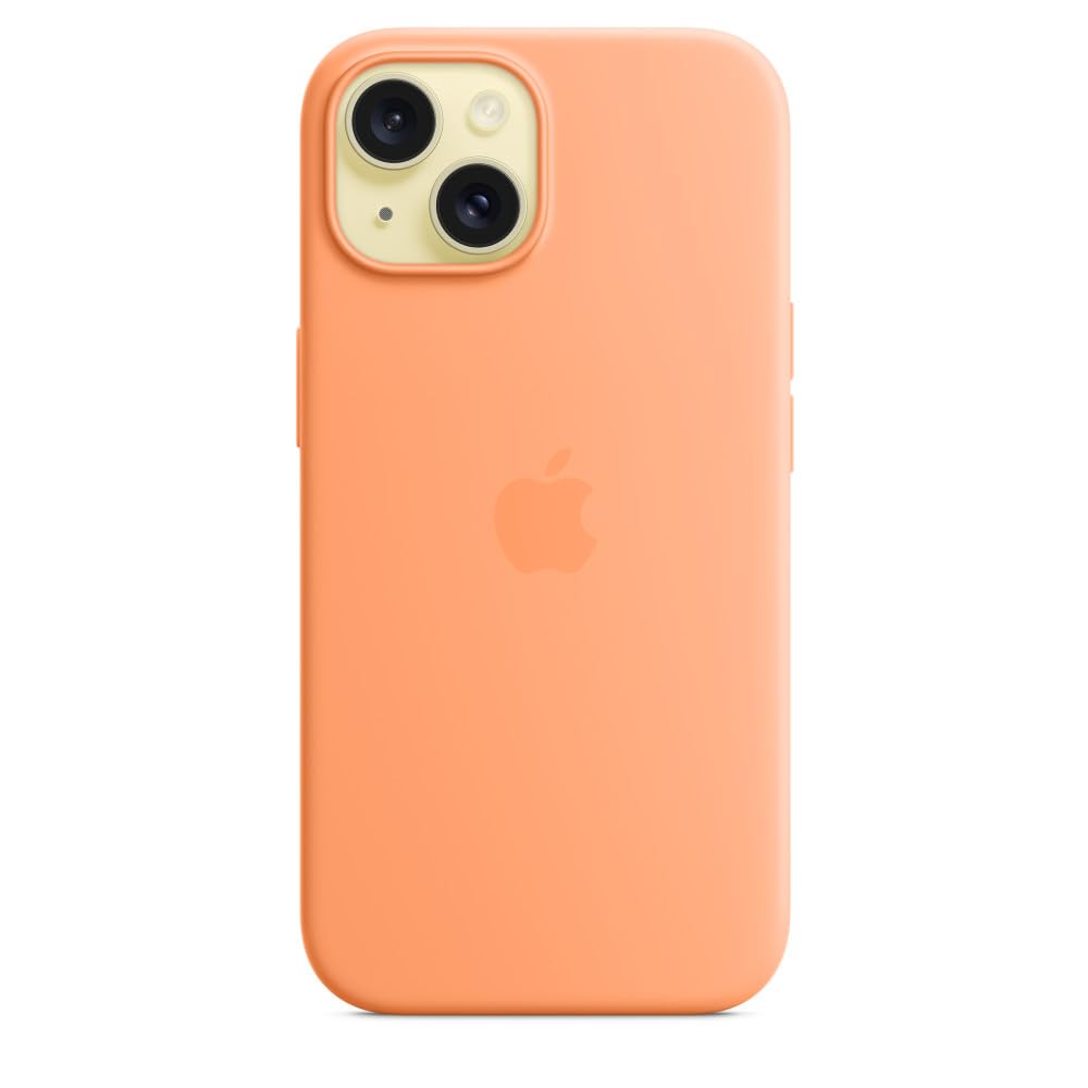 Apple Custodia MagSafe iPhone 15 cover silicone Aranciata