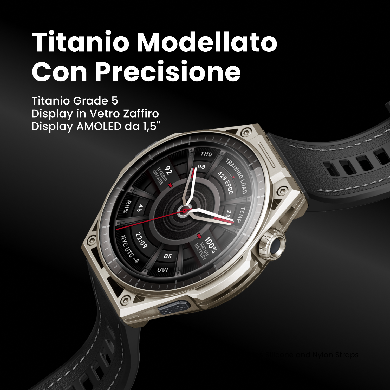 Amazfit Balance Ultra smartwatch Titanium zaffiro