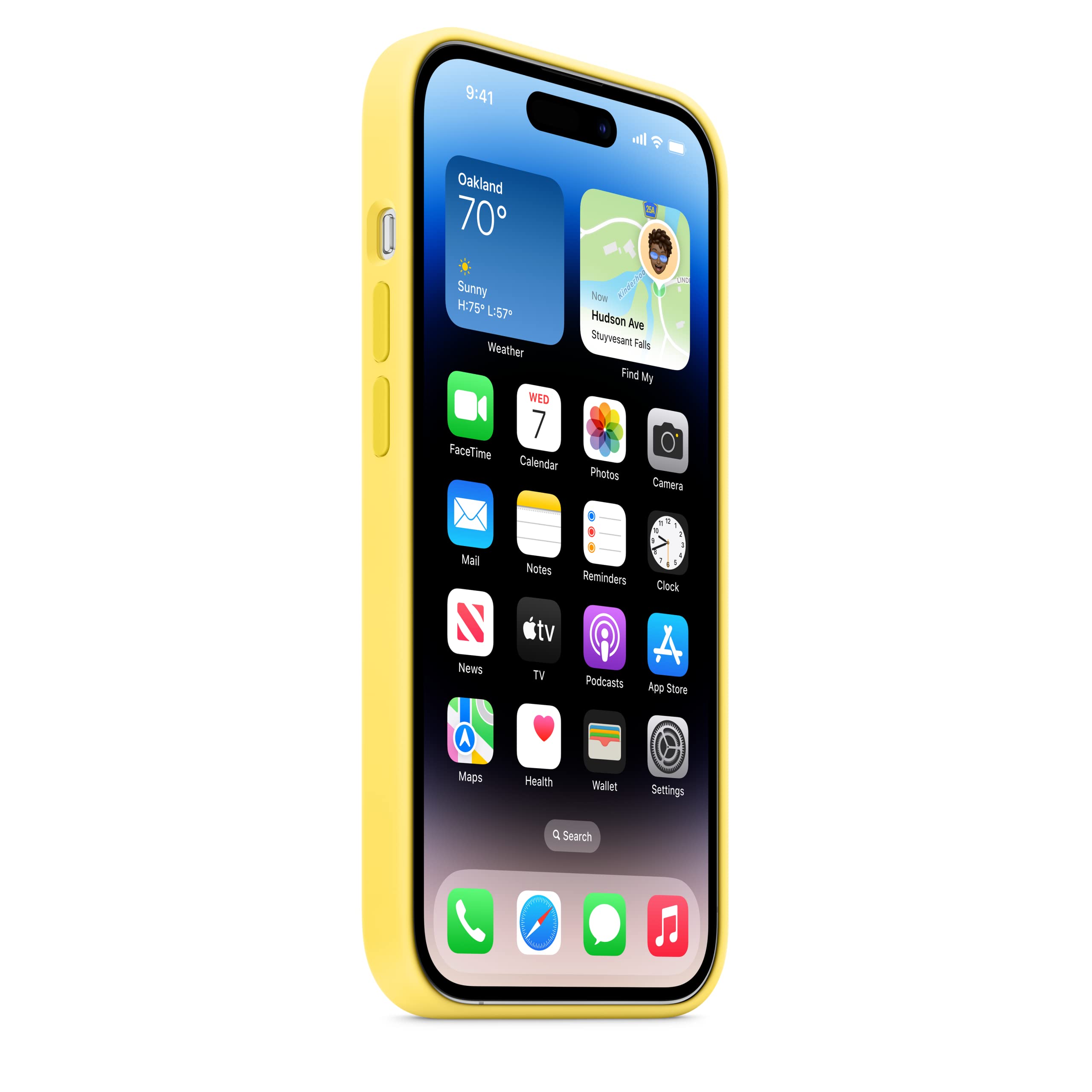 Apple iPhone 14 Pro custodia silicone giallo canarino MagSafe
