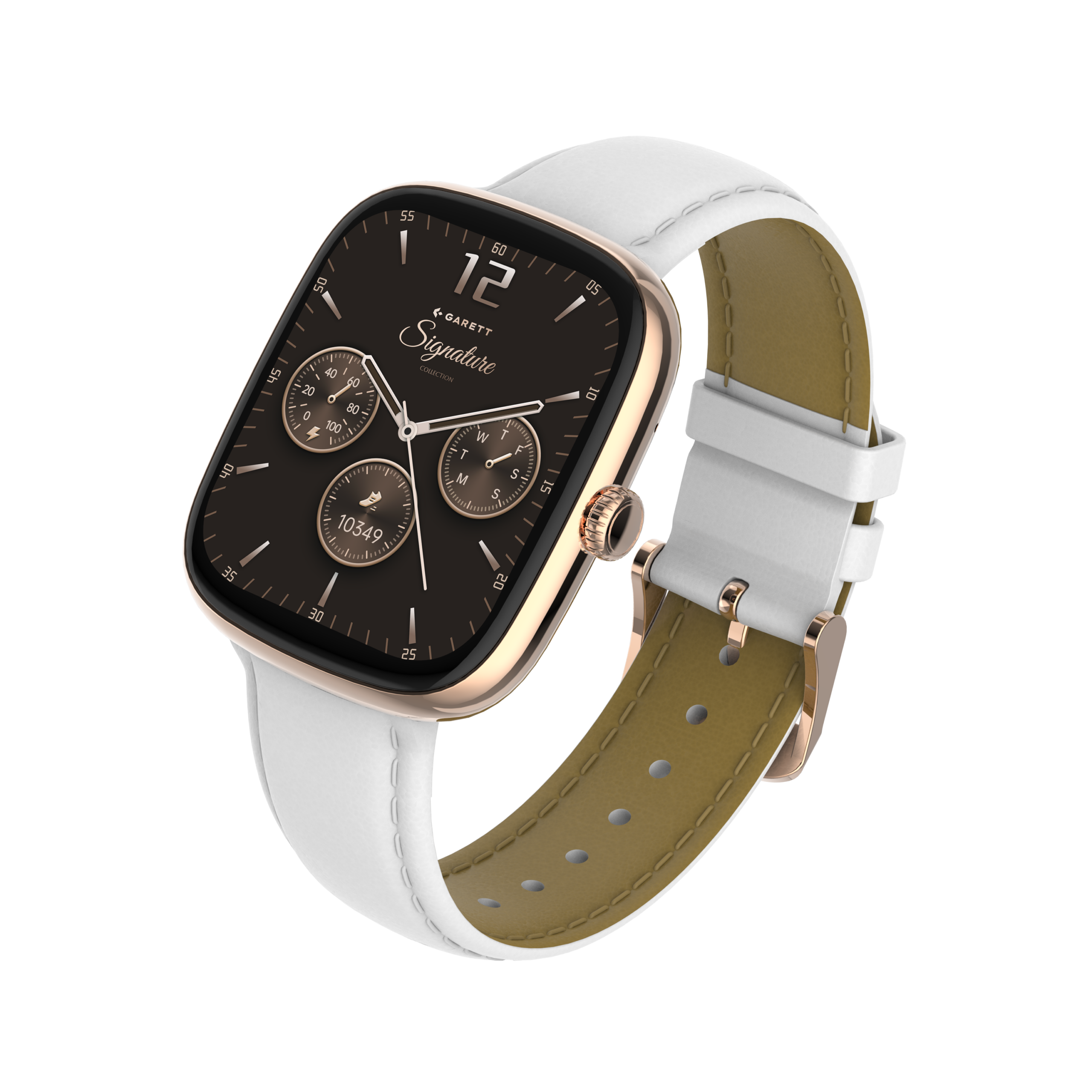 Garett Flow smartwatch oro rosa mesh AMOLED