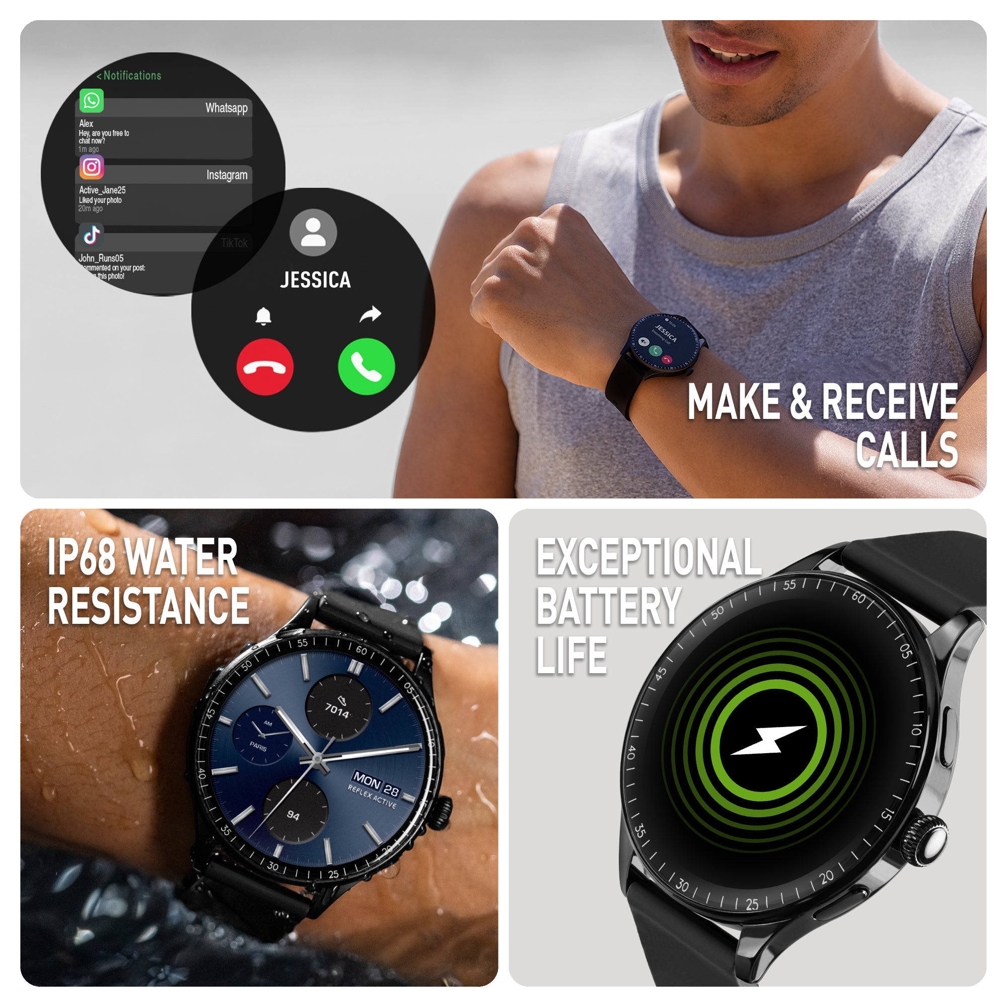 Reflex Active Spectra 300 R smartwatch nero AMOLED chiamate