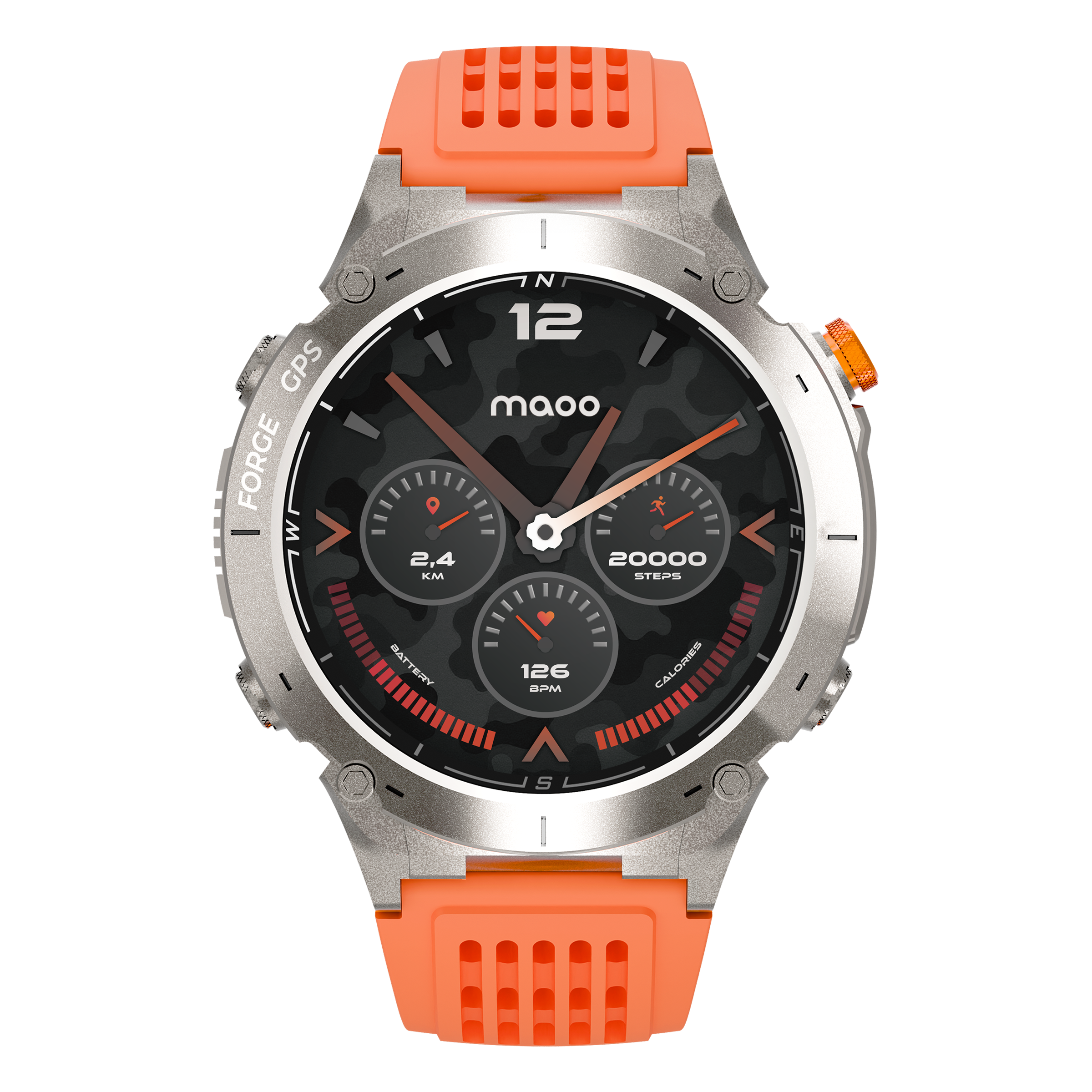 Maoo FORGE GPS Steel smartwatch AMOLED 15 giorni torcia