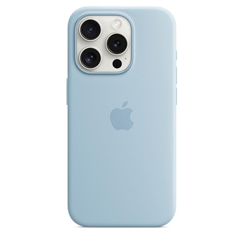 Apple iPhone 15 Pro custodia silicone blu chiaro MagSafe
