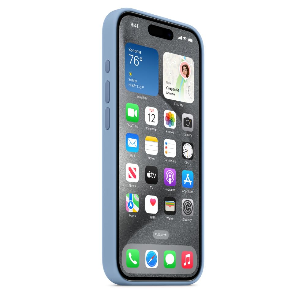 Apple iPhone 15 Pro Custodia MagSafe Silicone Blu Inverno