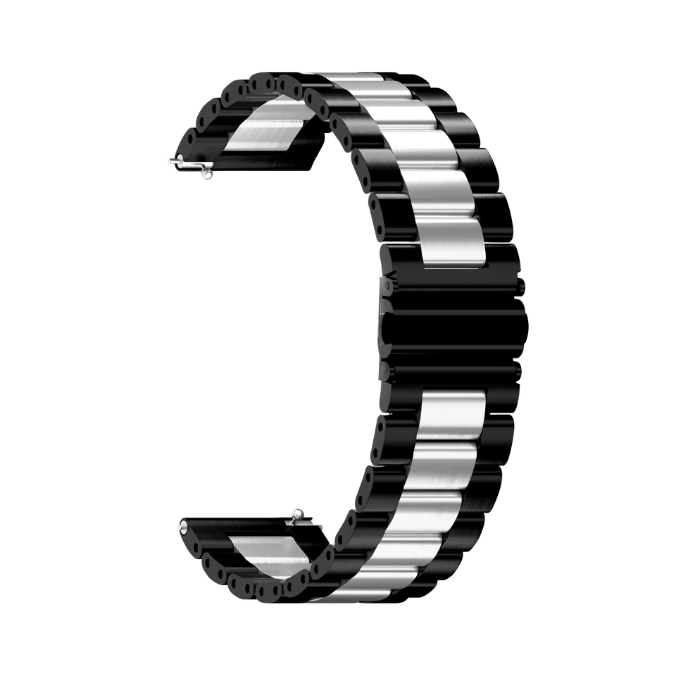 Maoo Cinturino Smartwatch in Acciaio Nero Argento 22mm