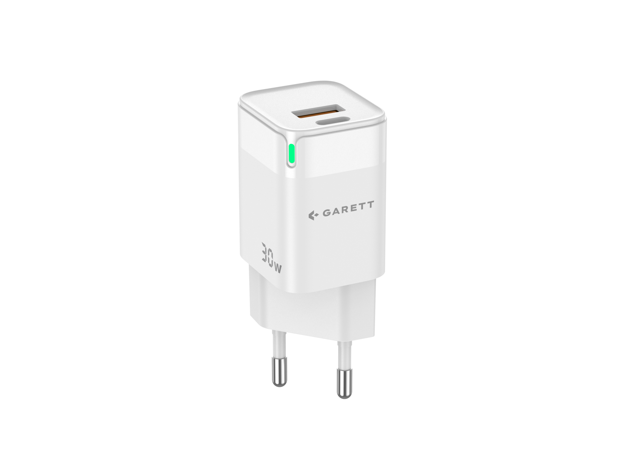 Garett Fast Charge caricatore GaN 30W PD QC bianco