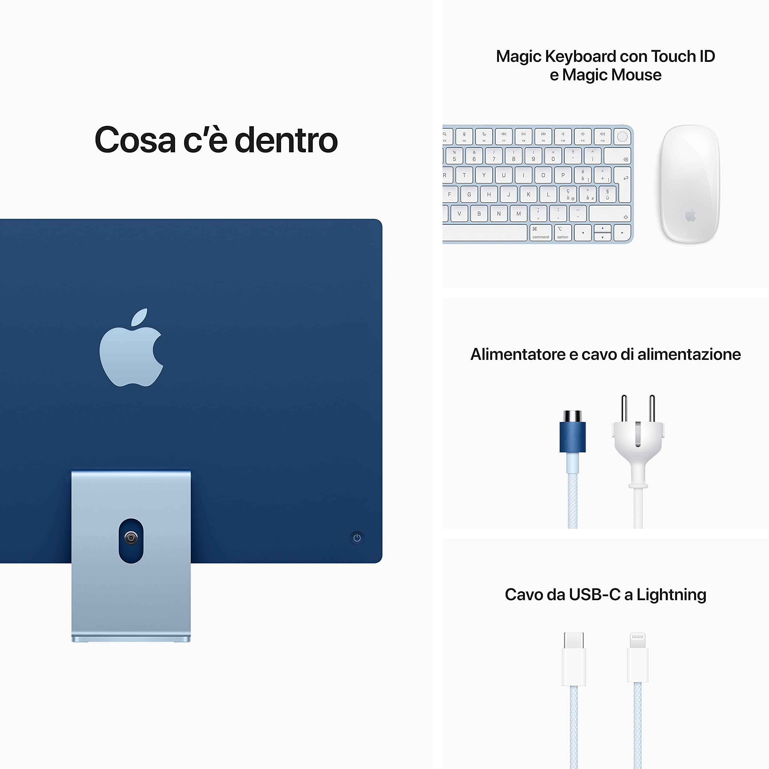 Apple iMac M1 2021 computer desktop 24" Azzurro 512GB Retina 4,5K