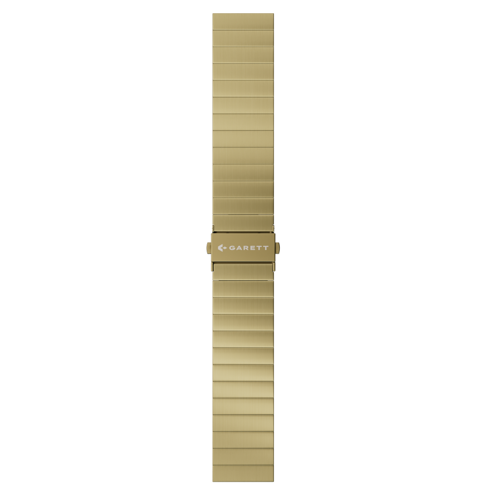 Garett cinturino acciaio oro 20 mm farfalla