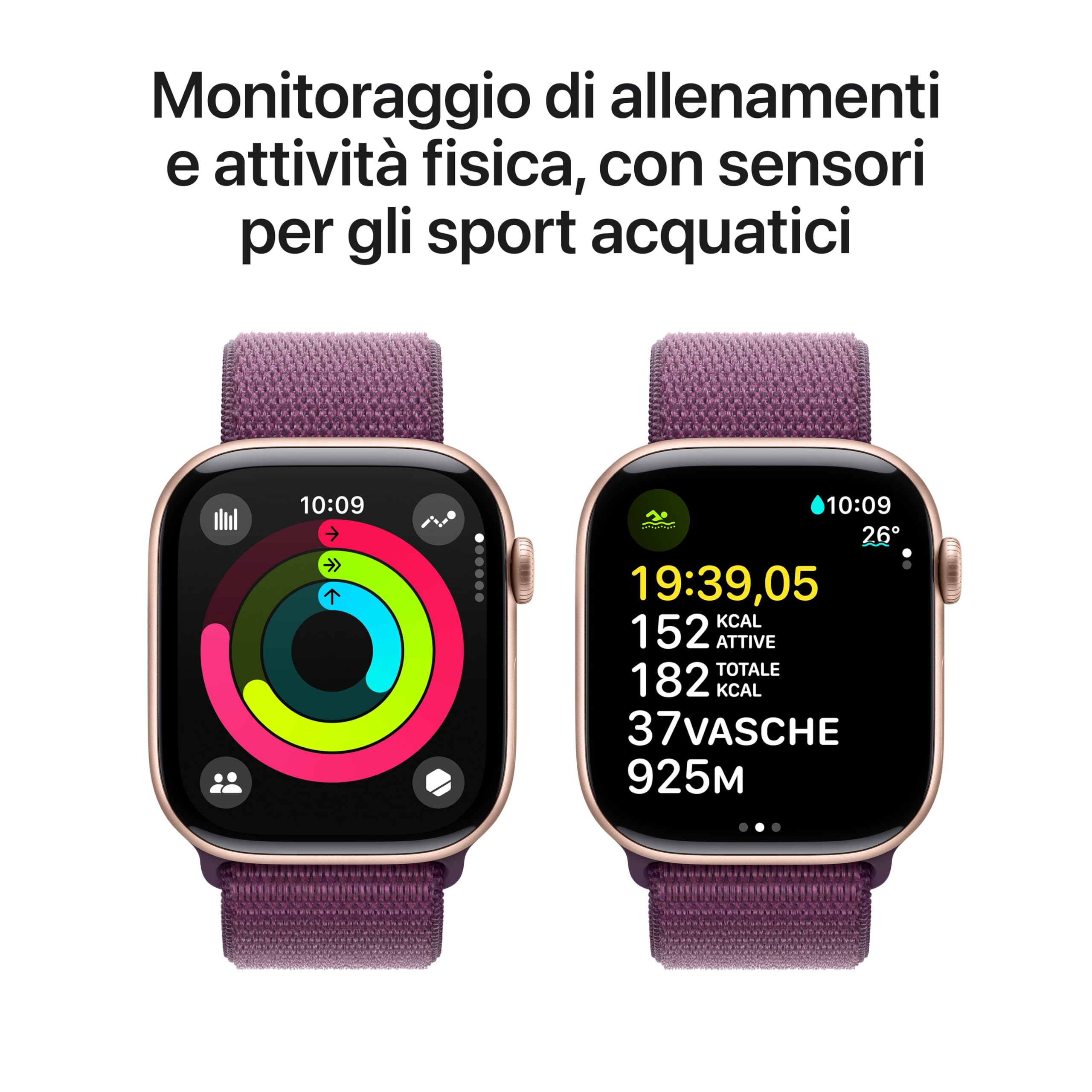 Apple Series 10 GPS Cellular 46mm smartwatch oro rosa loop prugna