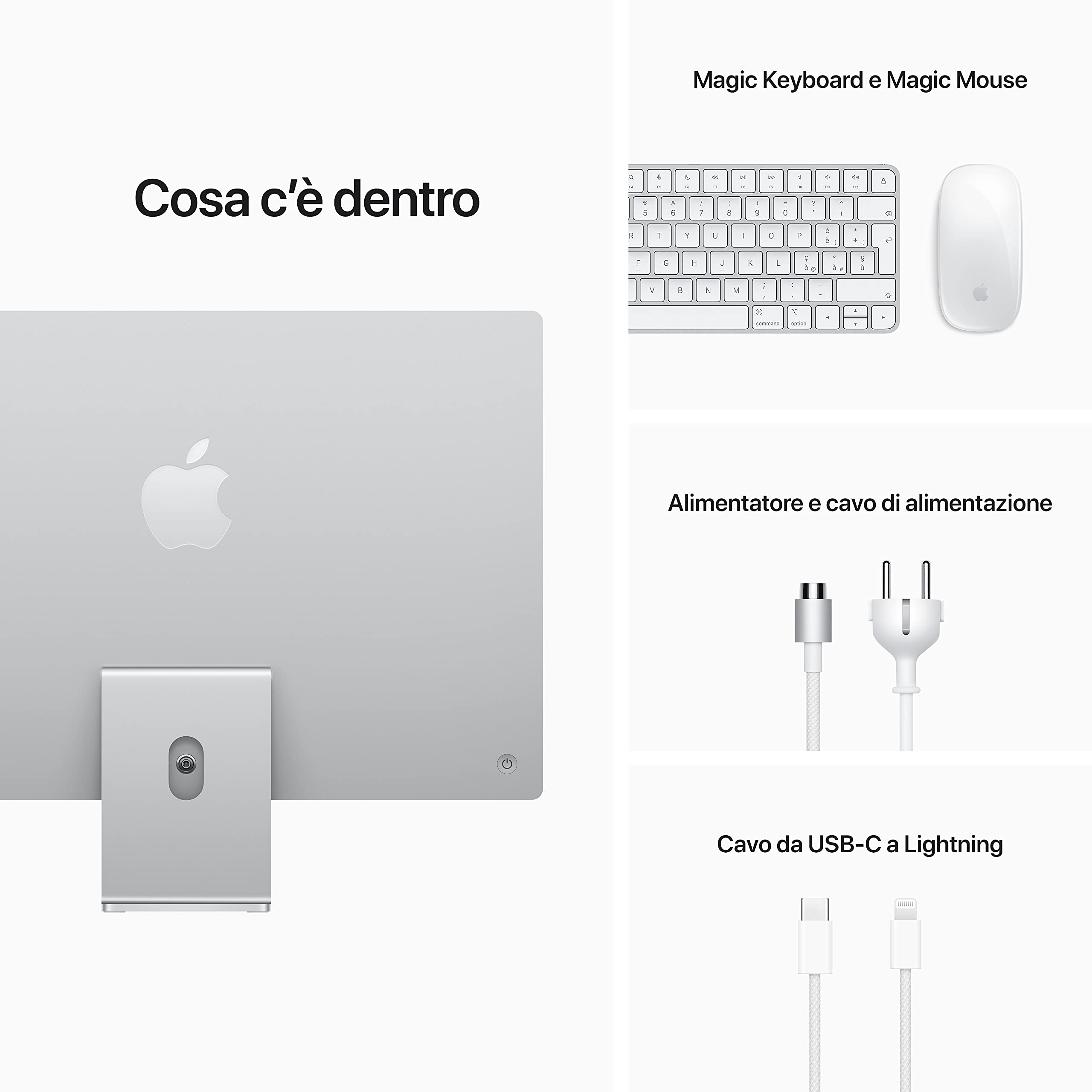 Apple iMac M1 2021 computer desktop 24" Argento 256GB Retina 4,5K