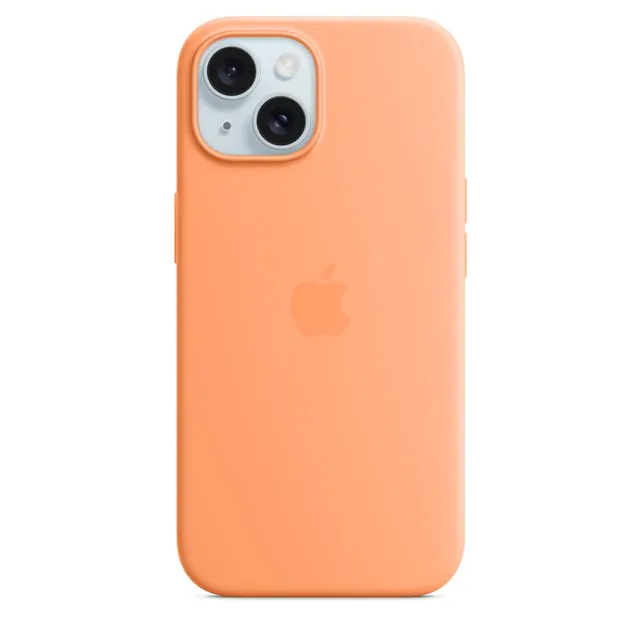 Apple Custodia MagSafe iPhone 15 cover silicone Aranciata