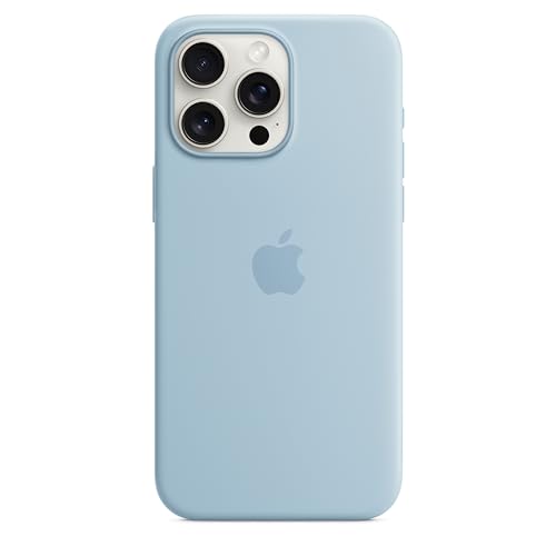 Apple iPhone 15 Pro Max custodia silicone blu chiaro MagSafe