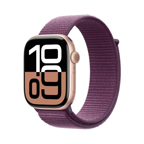 Apple Series 10 GPS Cellular 46mm smartwatch oro rosa loop prugna